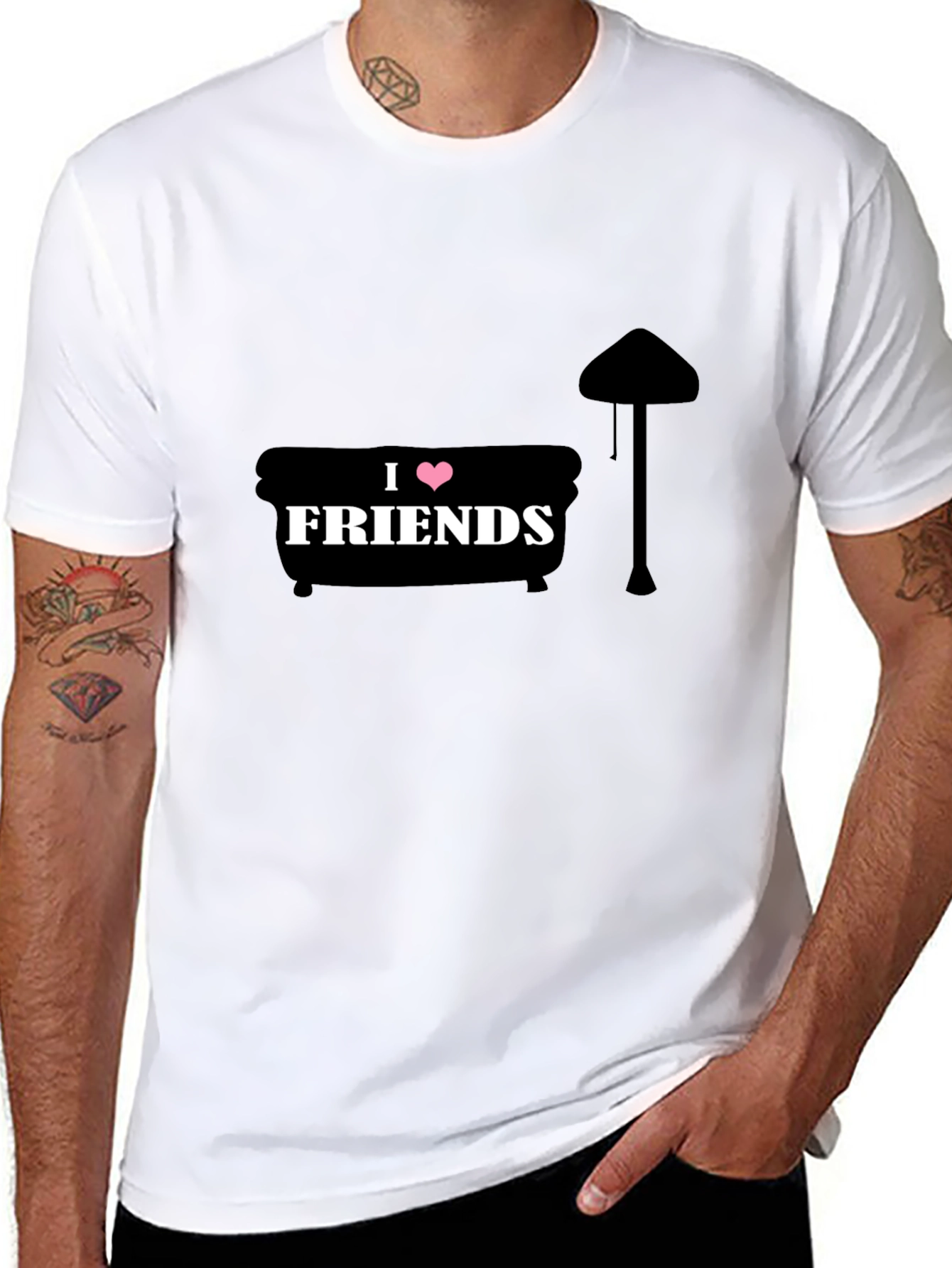 I Heart Friends TV Show Black T-Shirt