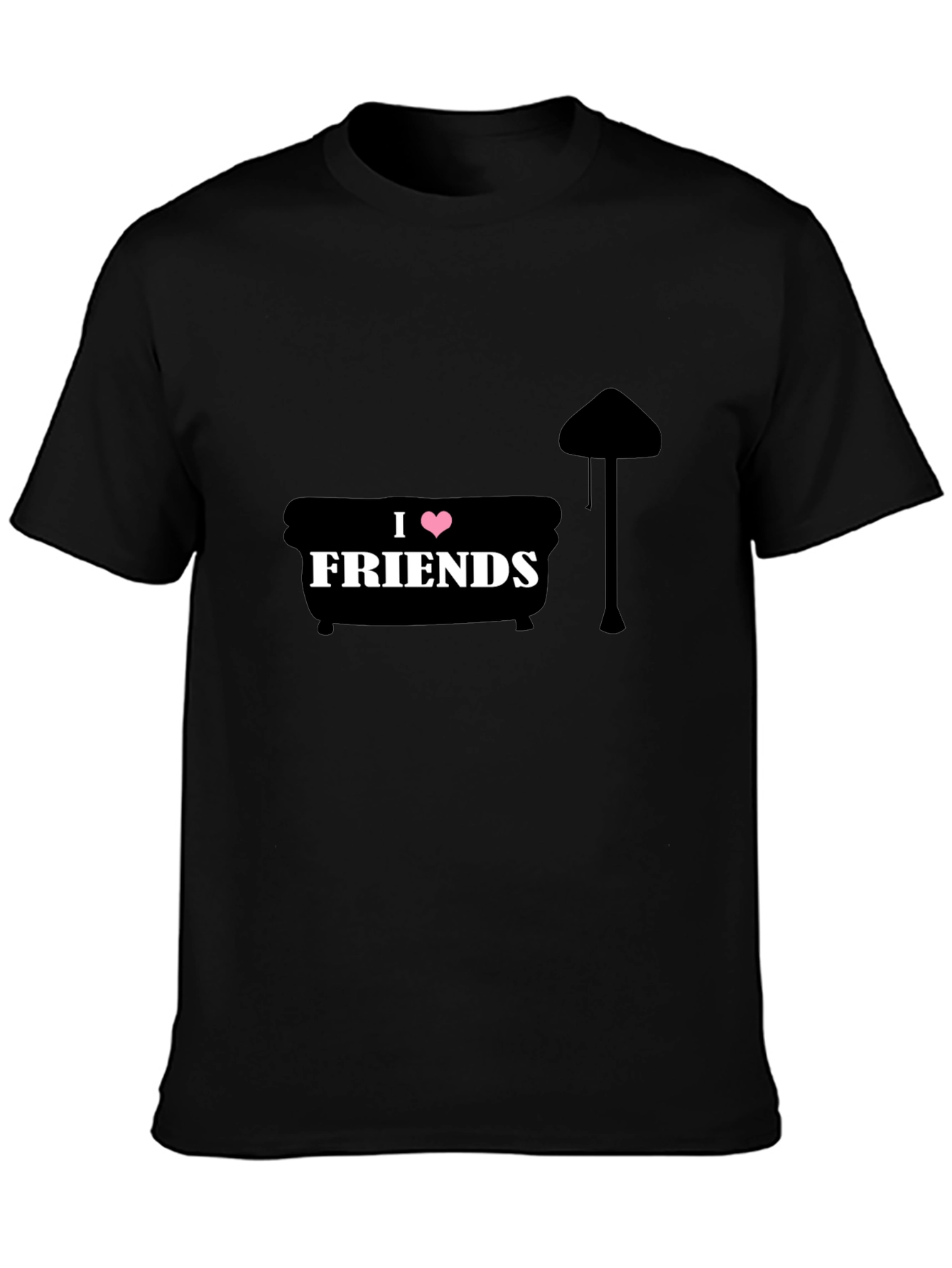 I Heart Friends TV Show Black T-Shirt