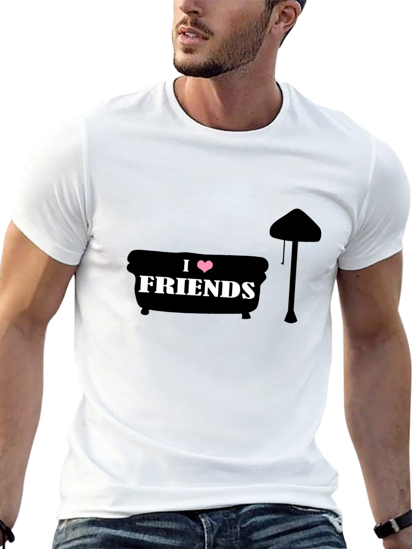 I Heart Friends TV Show Black T-Shirt