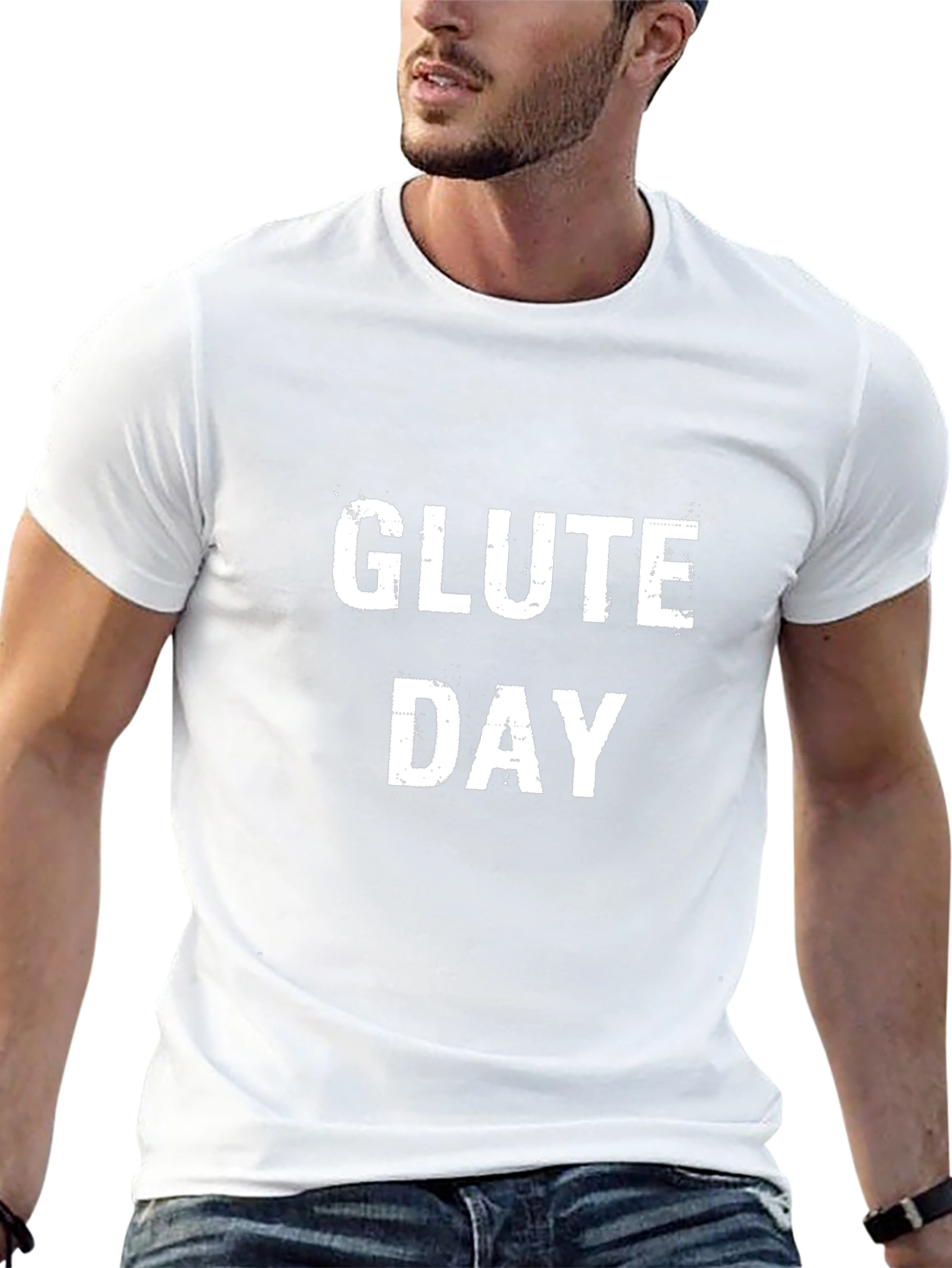 Glute Day Graphic Tee - Black Cotton T-Shirt