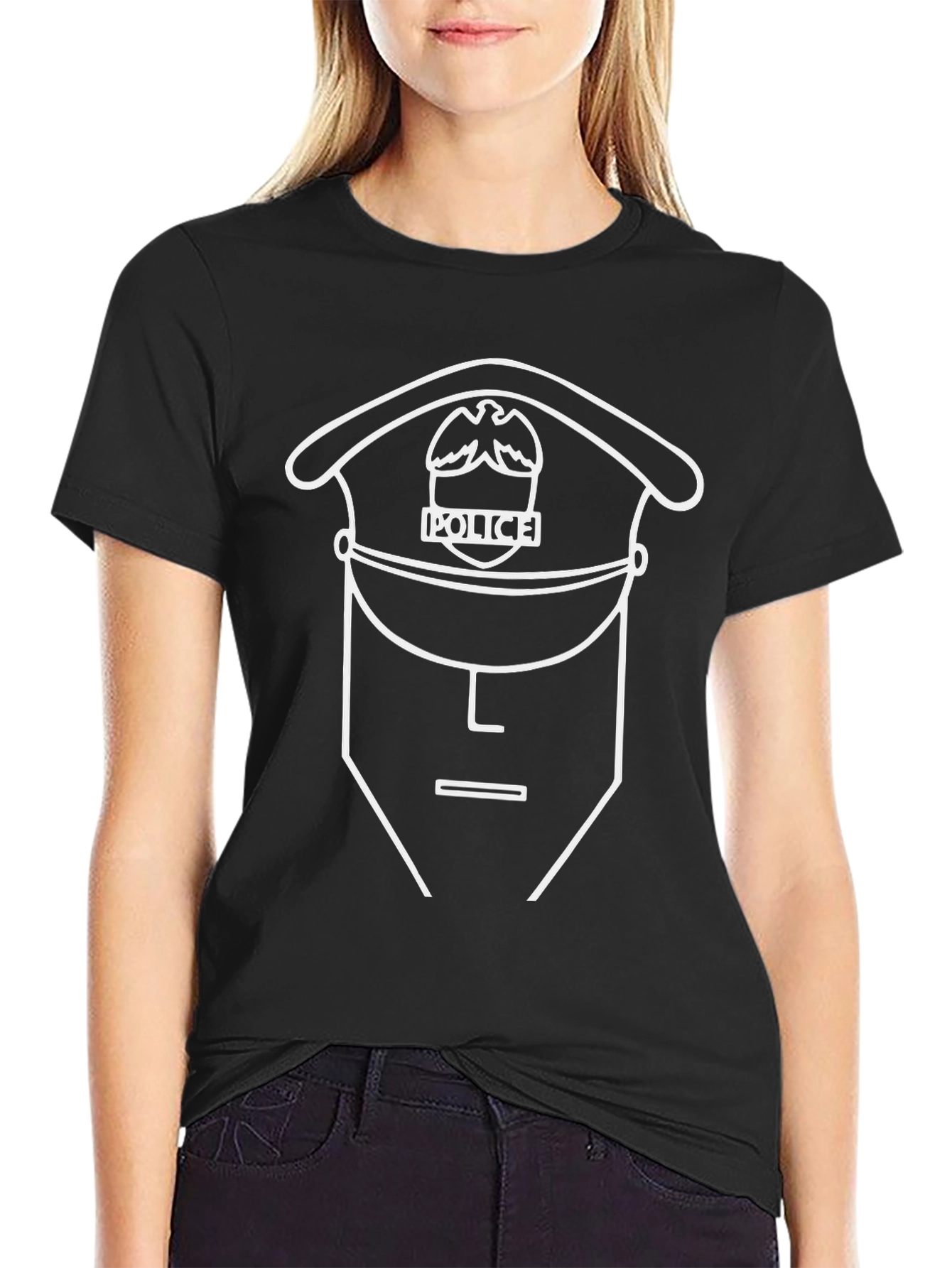 Minimalist Police Officer Graphic T-Shirt