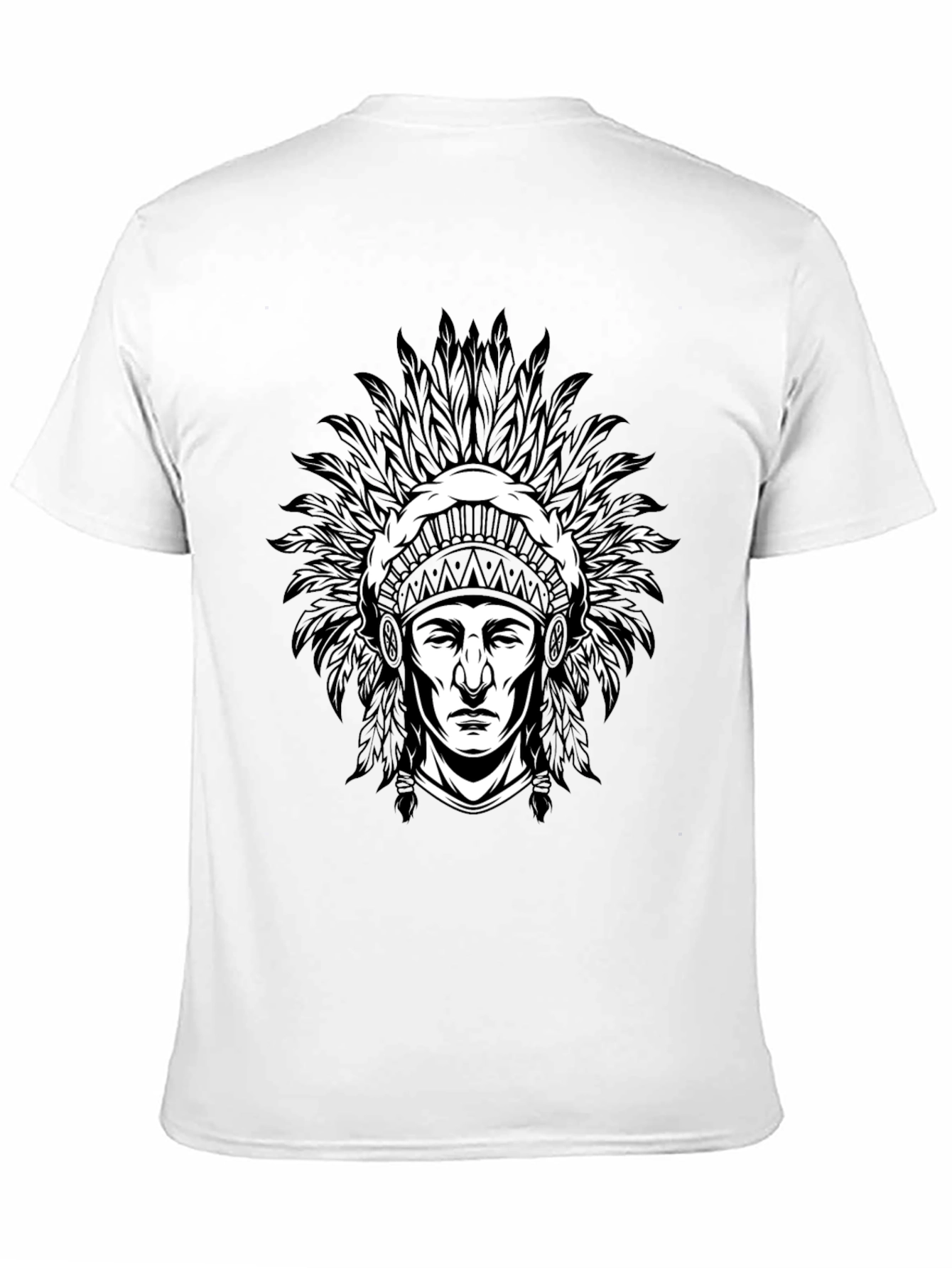 Native American Chief Graphic T-Shirt - Black