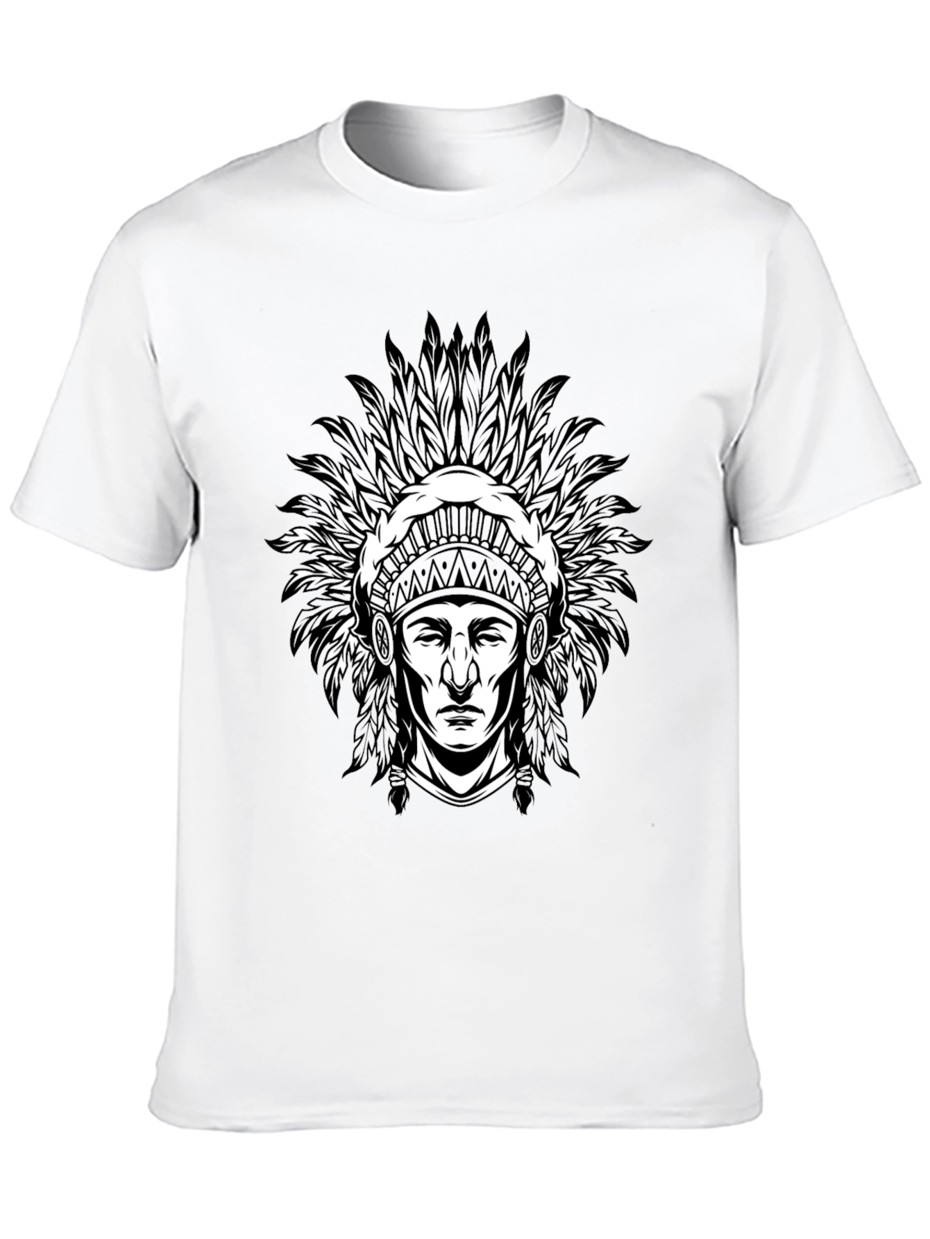 Native American Chief Graphic T-Shirt - Black