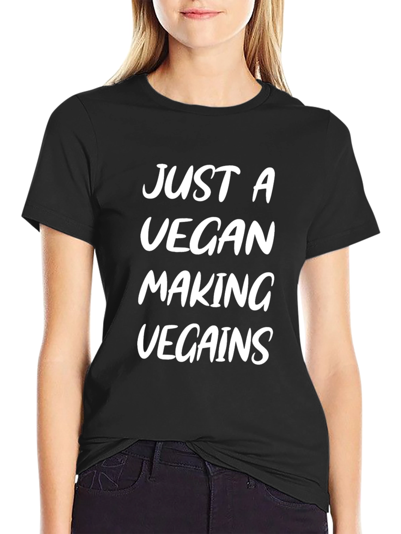 Vegan Gains T-Shirt - Black Graphic Tee