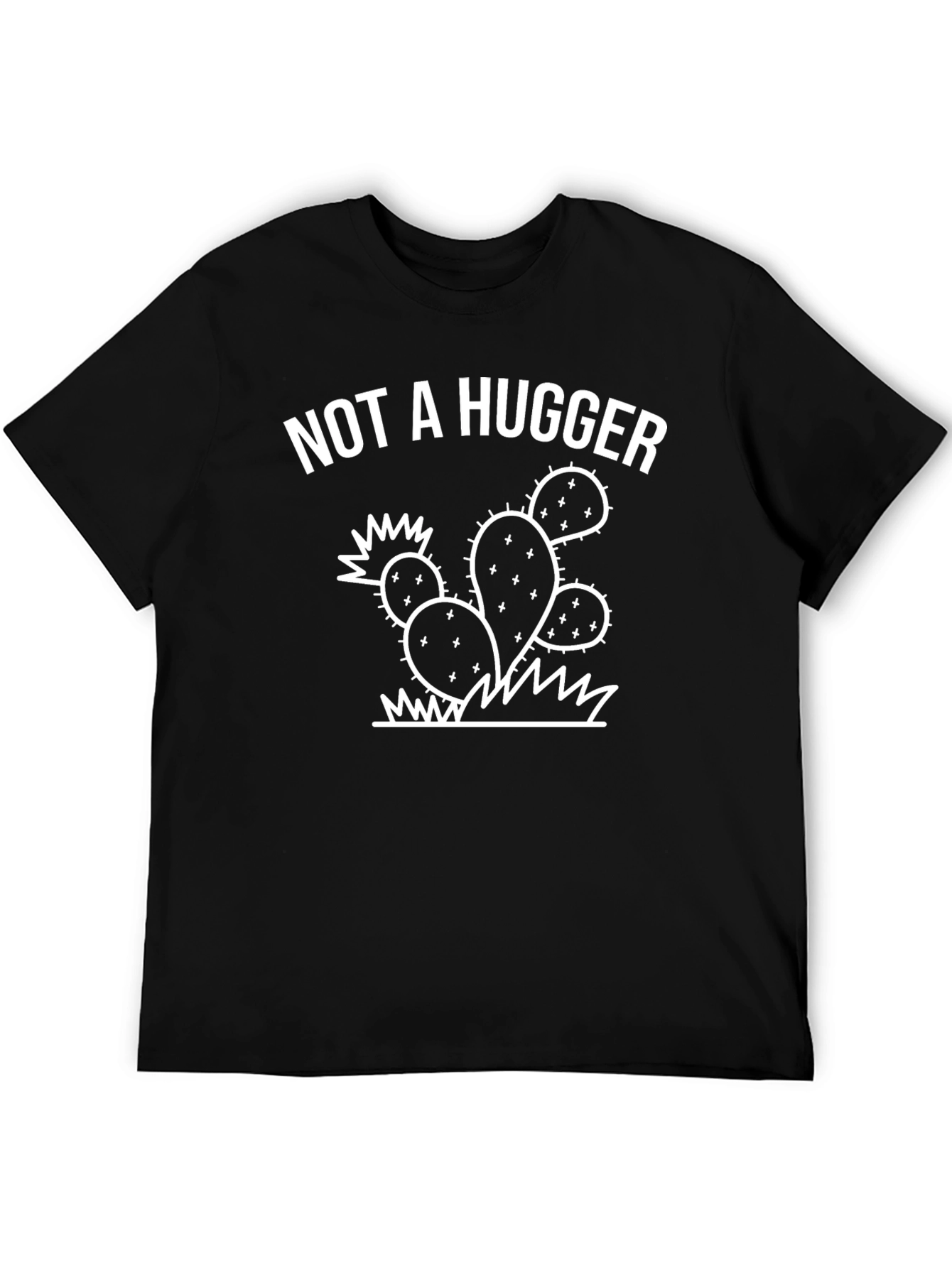 Not a Hugger Cactus Graphic Tee - Black