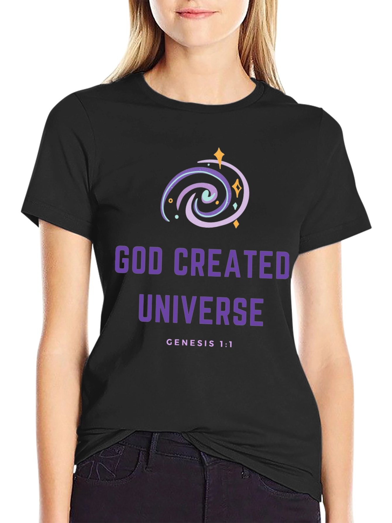 God Created Universe Graphic Tee