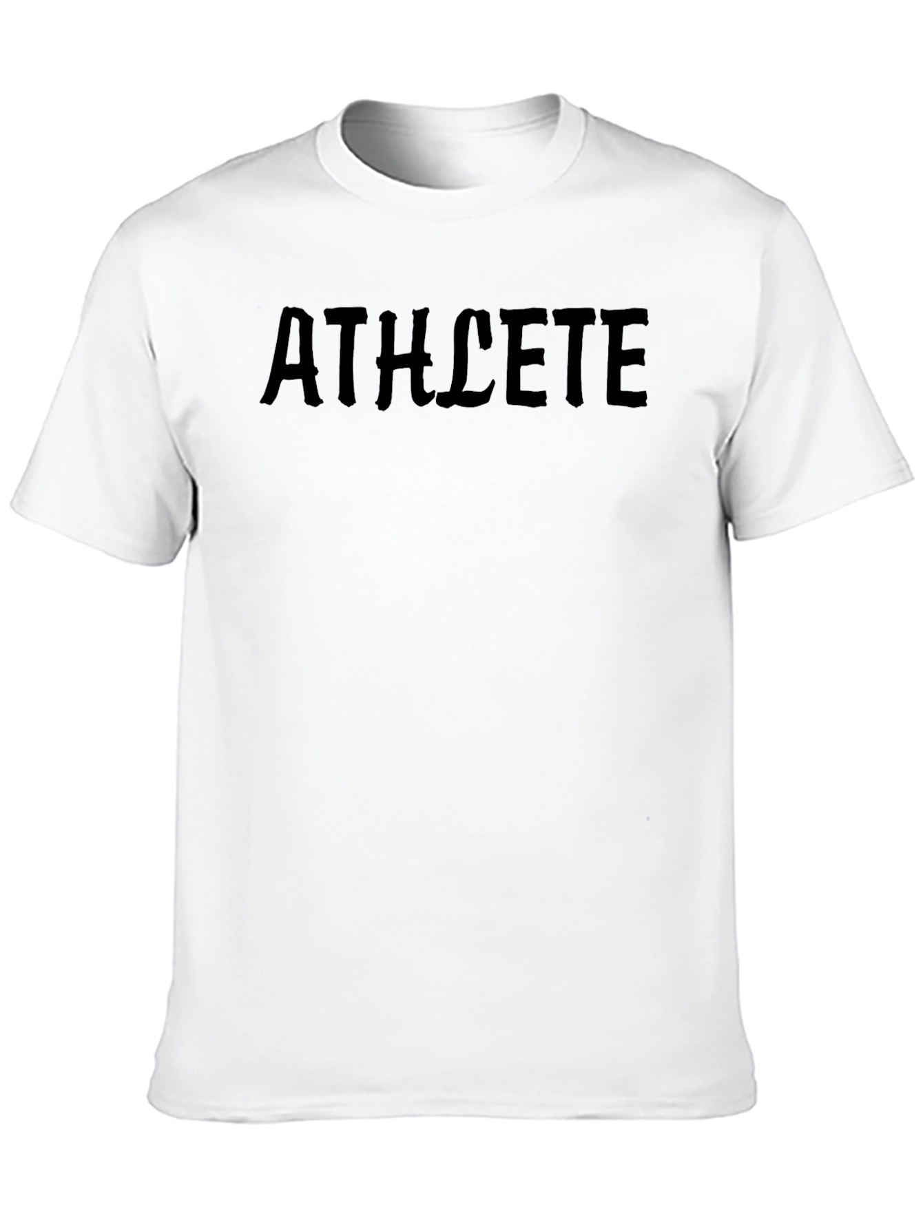 Athlete Graphic Tee - Black Cotton Short Sleeve