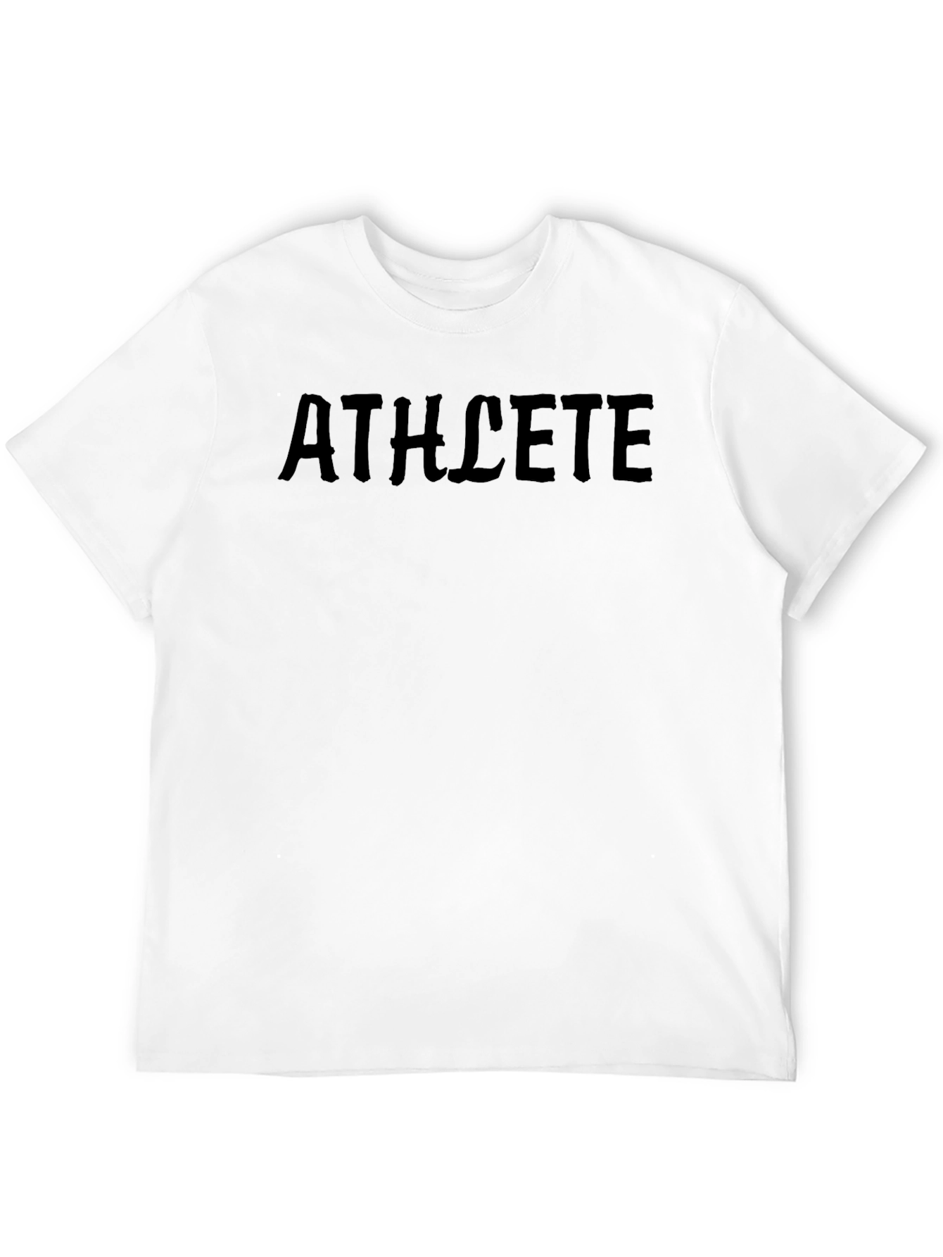 Athlete Graphic Tee - Black Cotton Short Sleeve