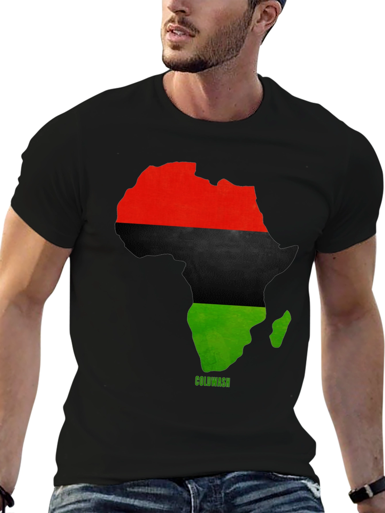 Africa Map T-Shirt - Red Black Green Pride
