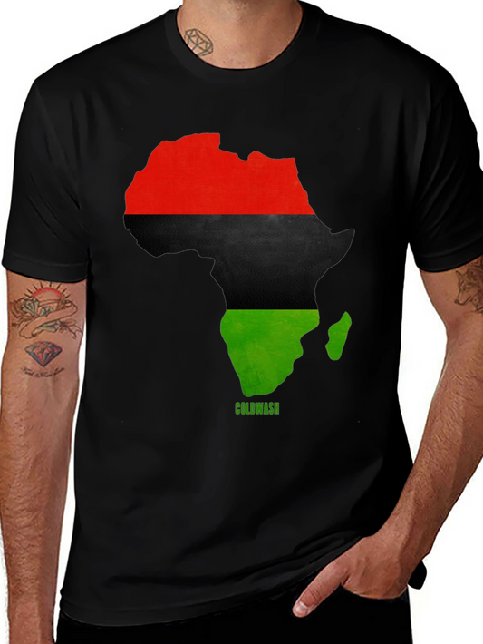 Africa Map T-Shirt - Red Black Green Pride