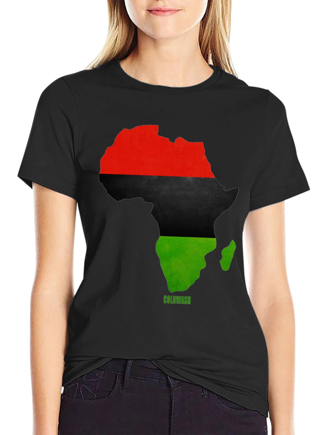 Africa Map T-Shirt - Red Black Green Pride