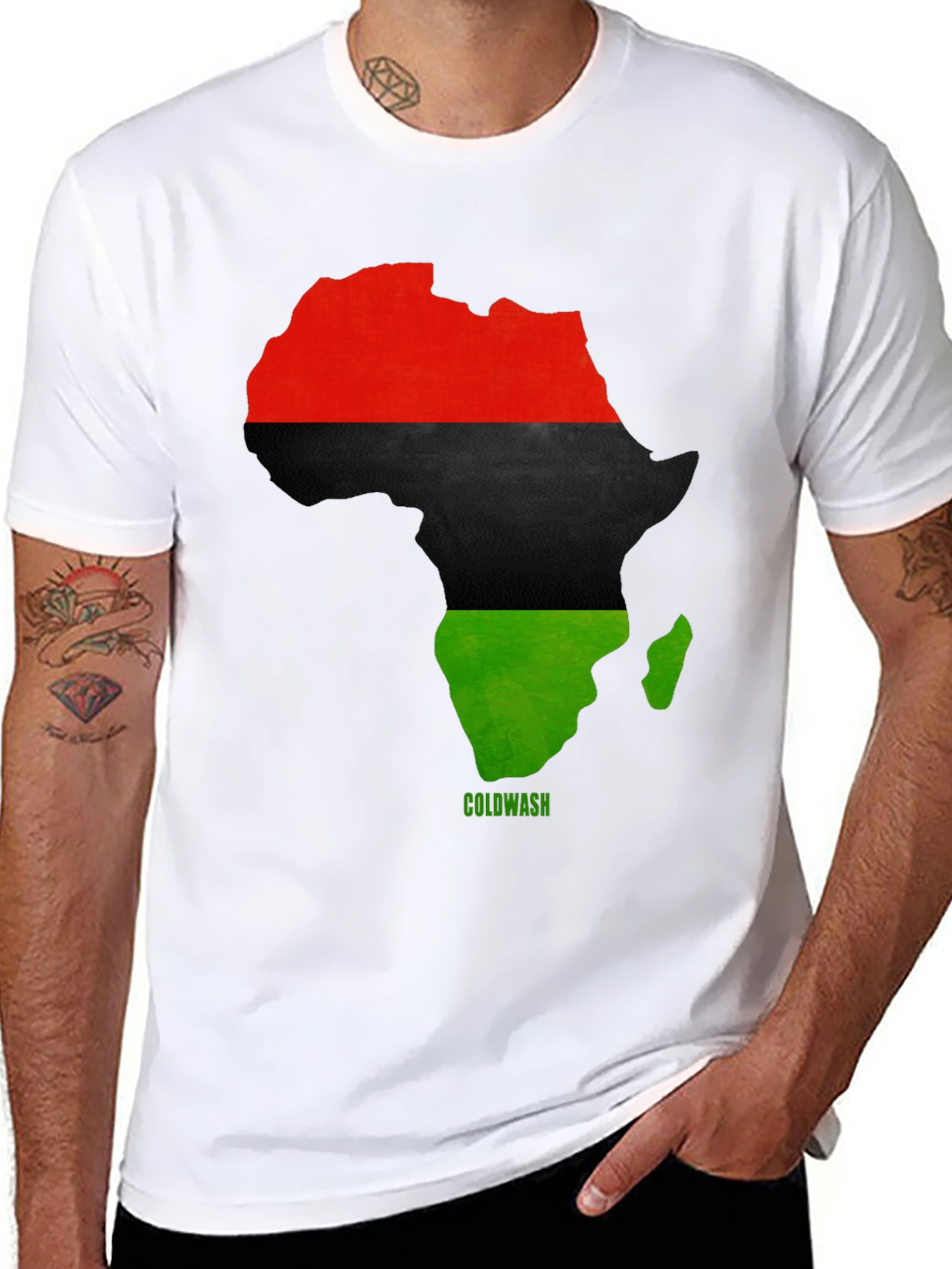Africa Map T-Shirt - Red Black Green Pride