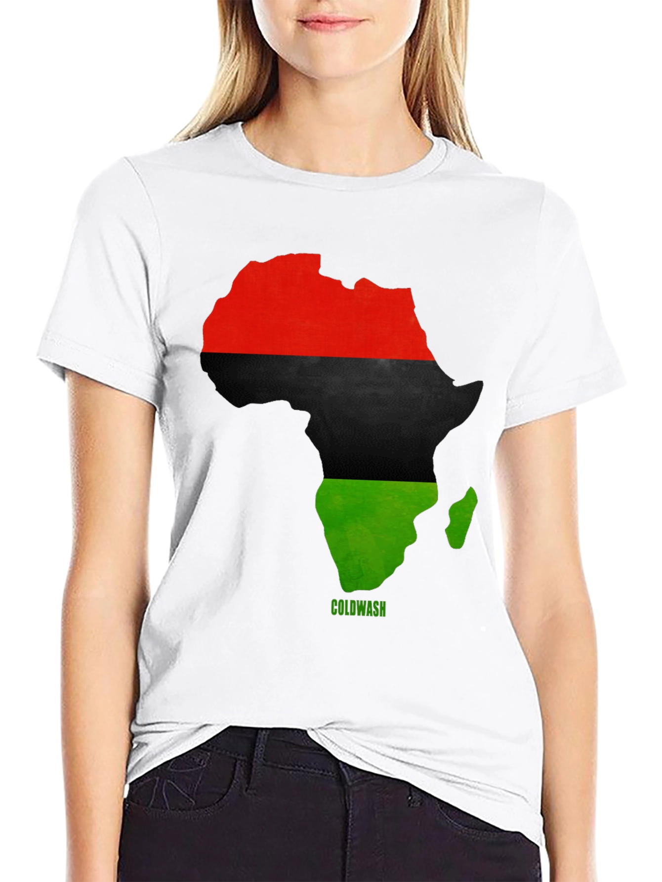 Africa Map T-Shirt - Red Black Green Pride