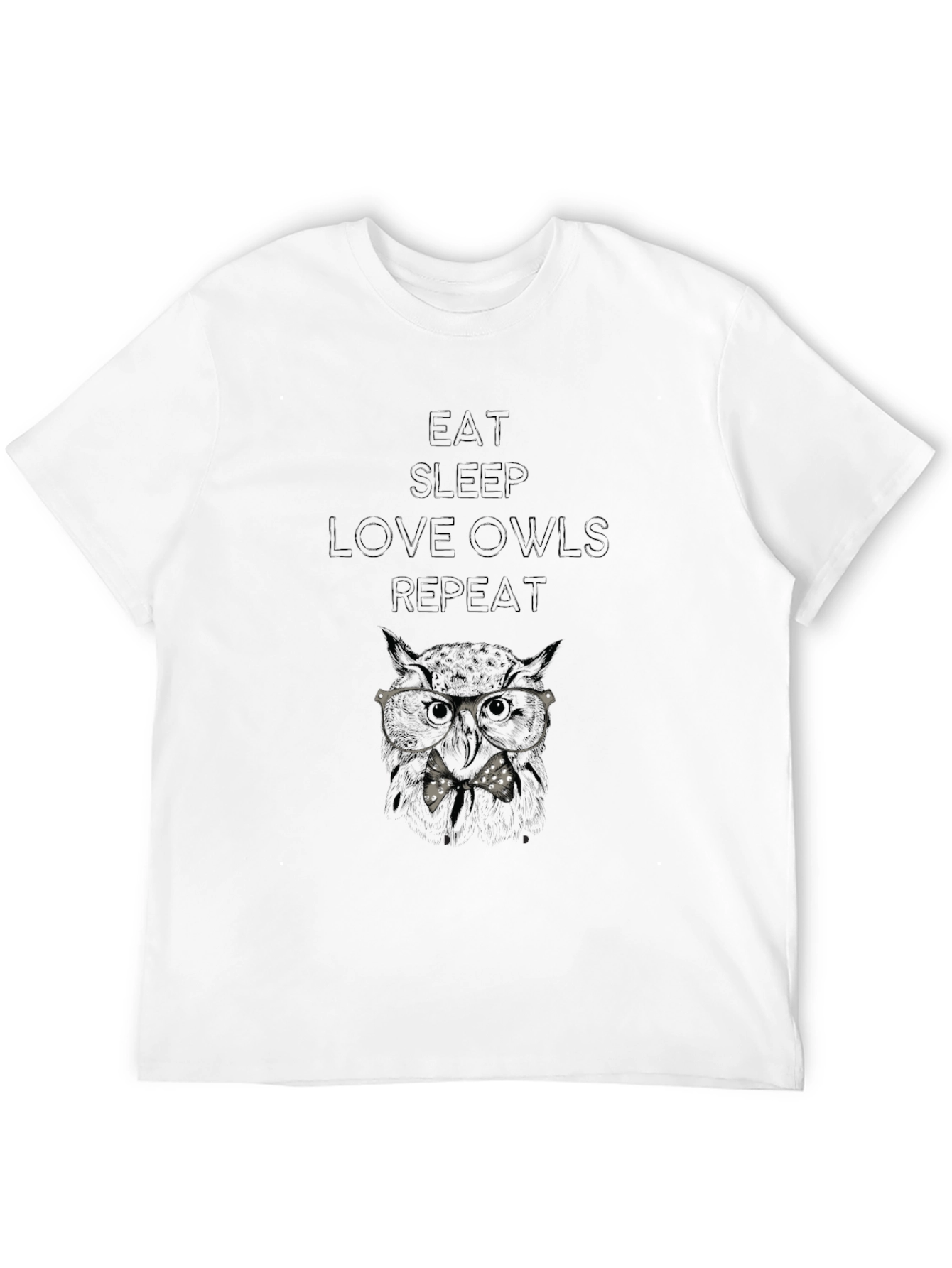 Eat Sleep Love Owls Repeat Black T-Shirt