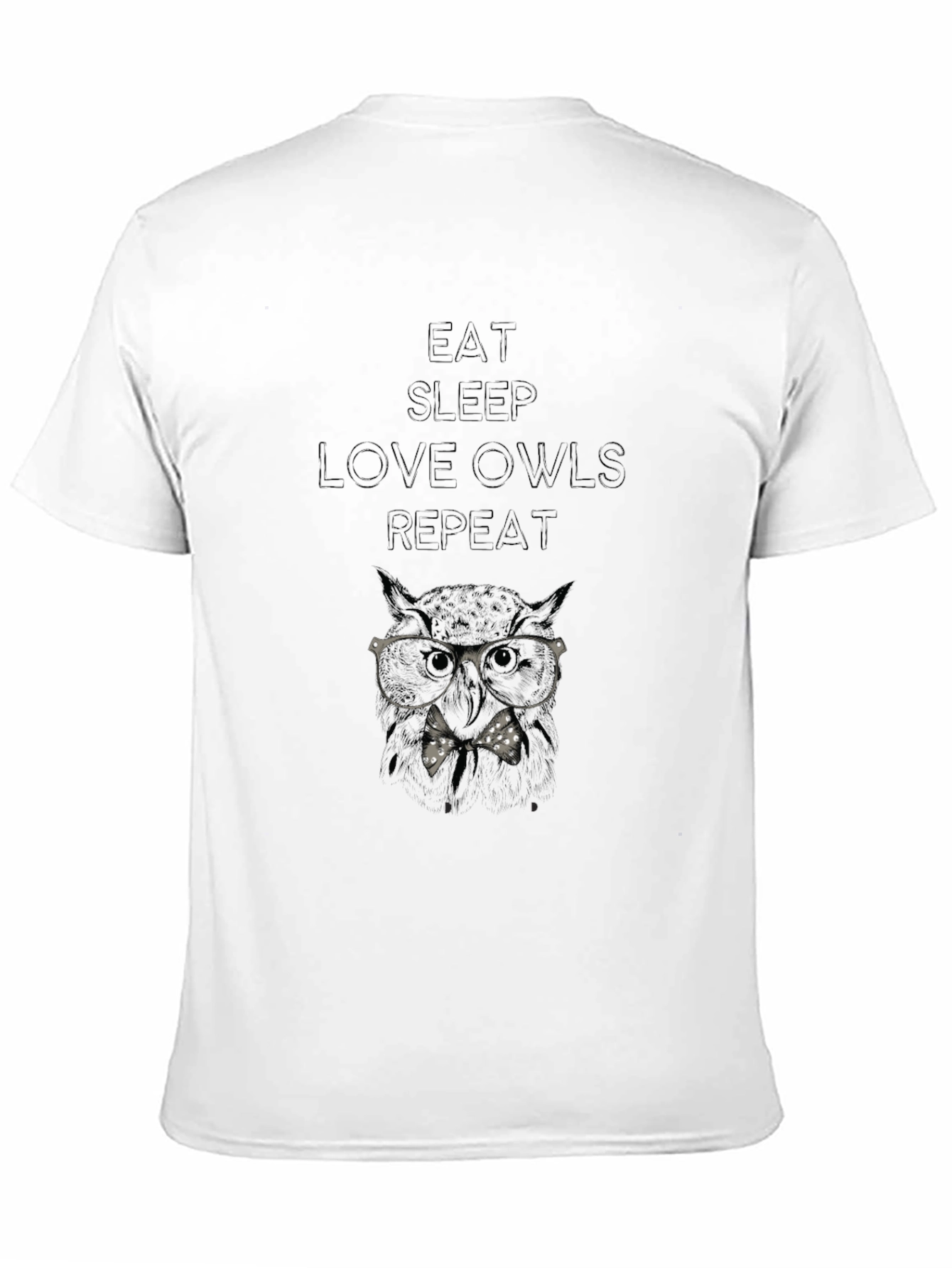 Eat Sleep Love Owls Repeat Black T-Shirt