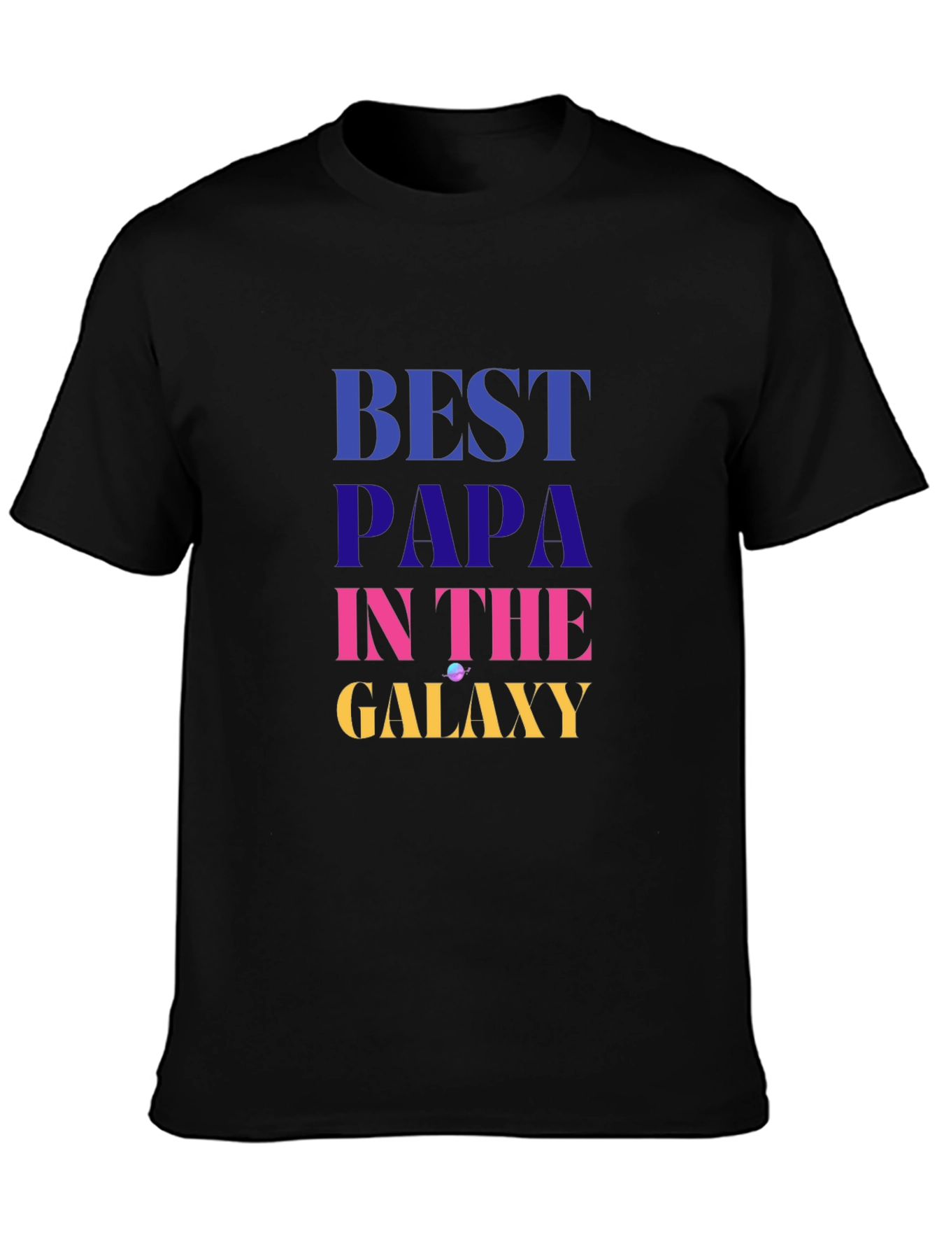 Best Papa in the Galaxy Black T-Shirt