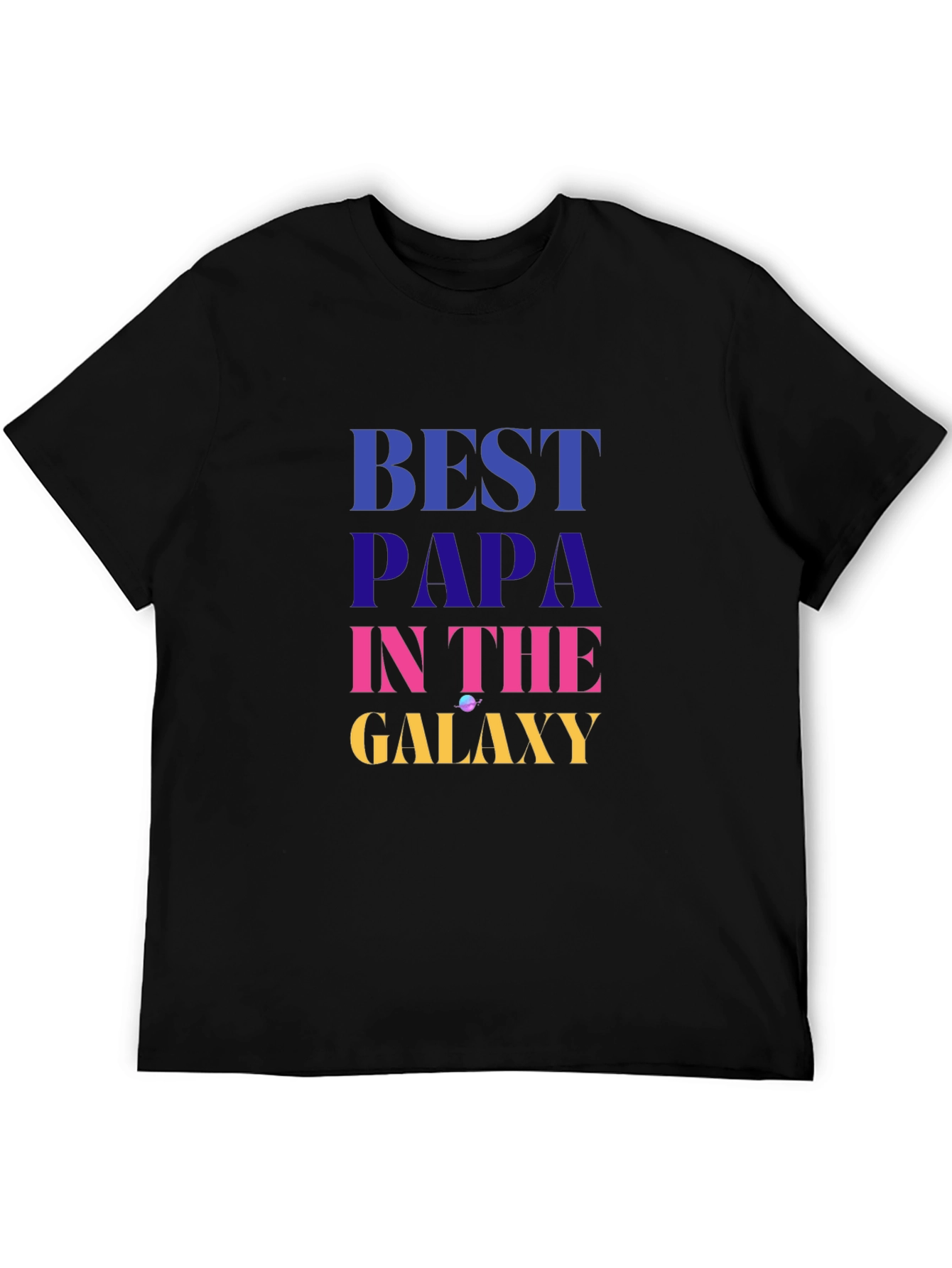 Best Papa in the Galaxy Black T-Shirt