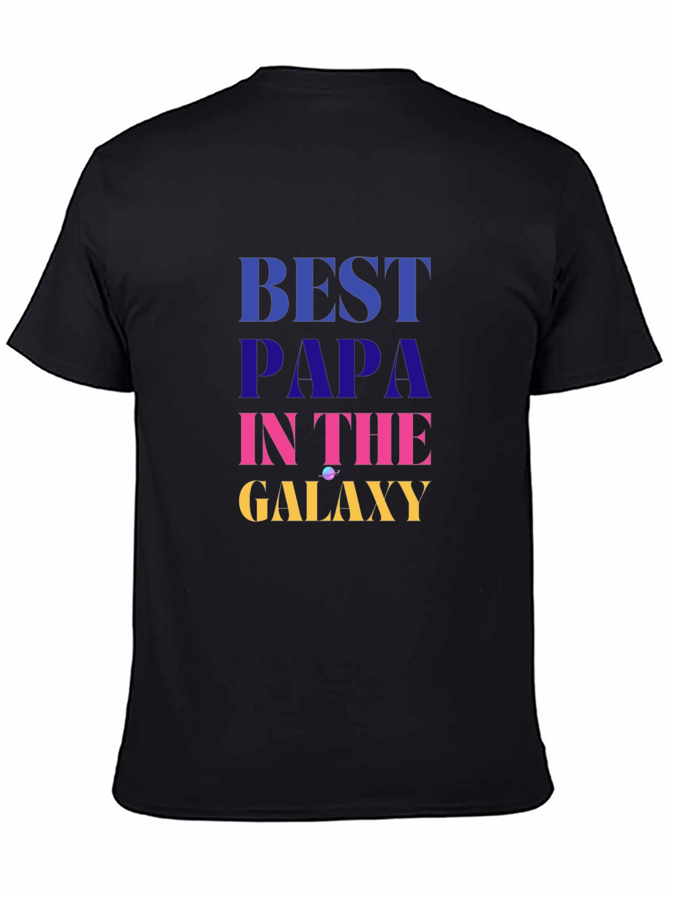 Best Papa in the Galaxy Black T-Shirt