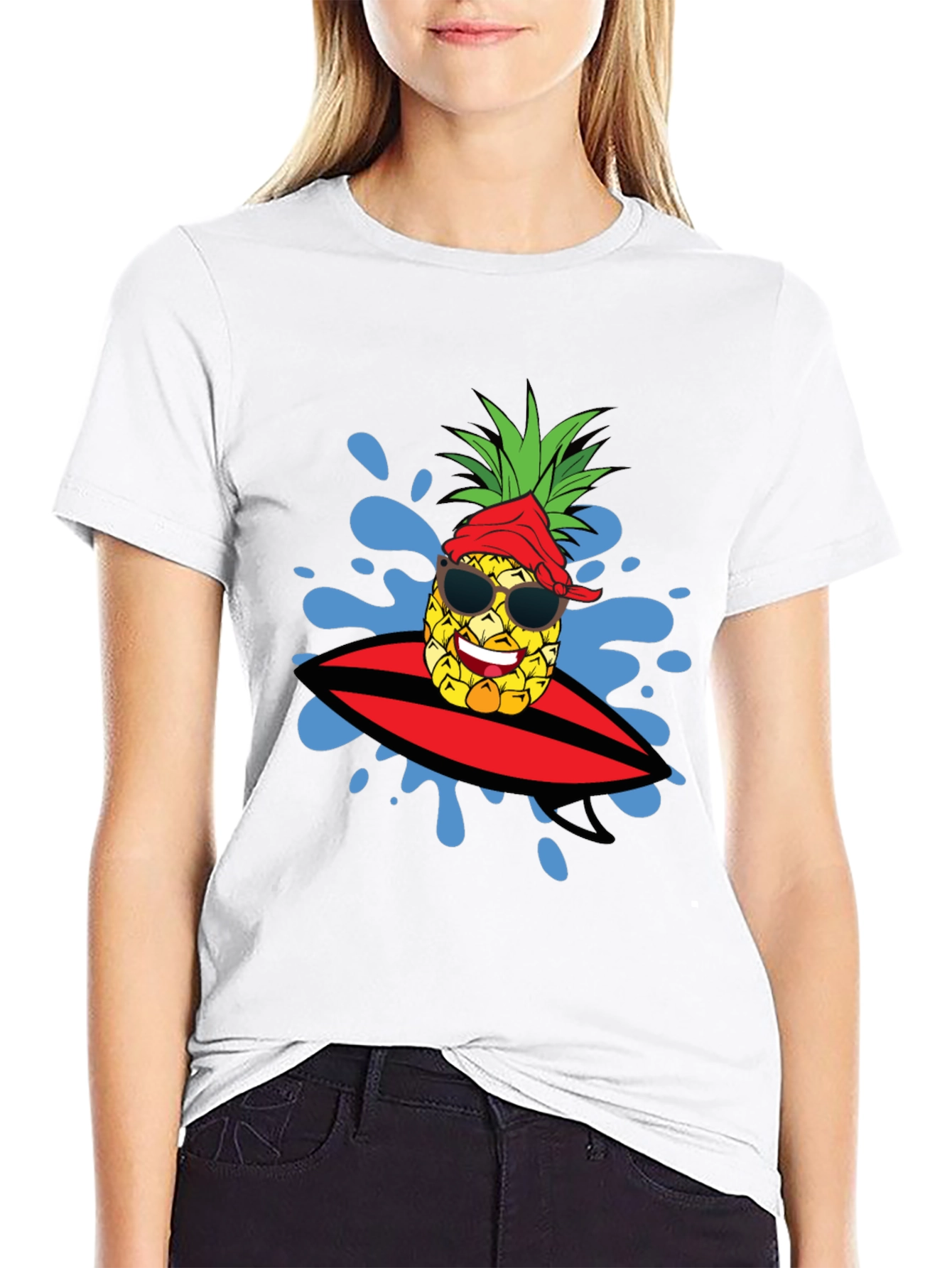 Surfing Pineapple Graphic Tee - Summer Fun!