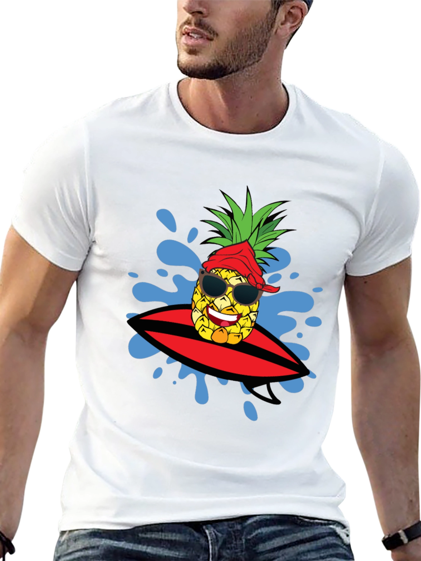 Surfing Pineapple Graphic Tee - Summer Fun!