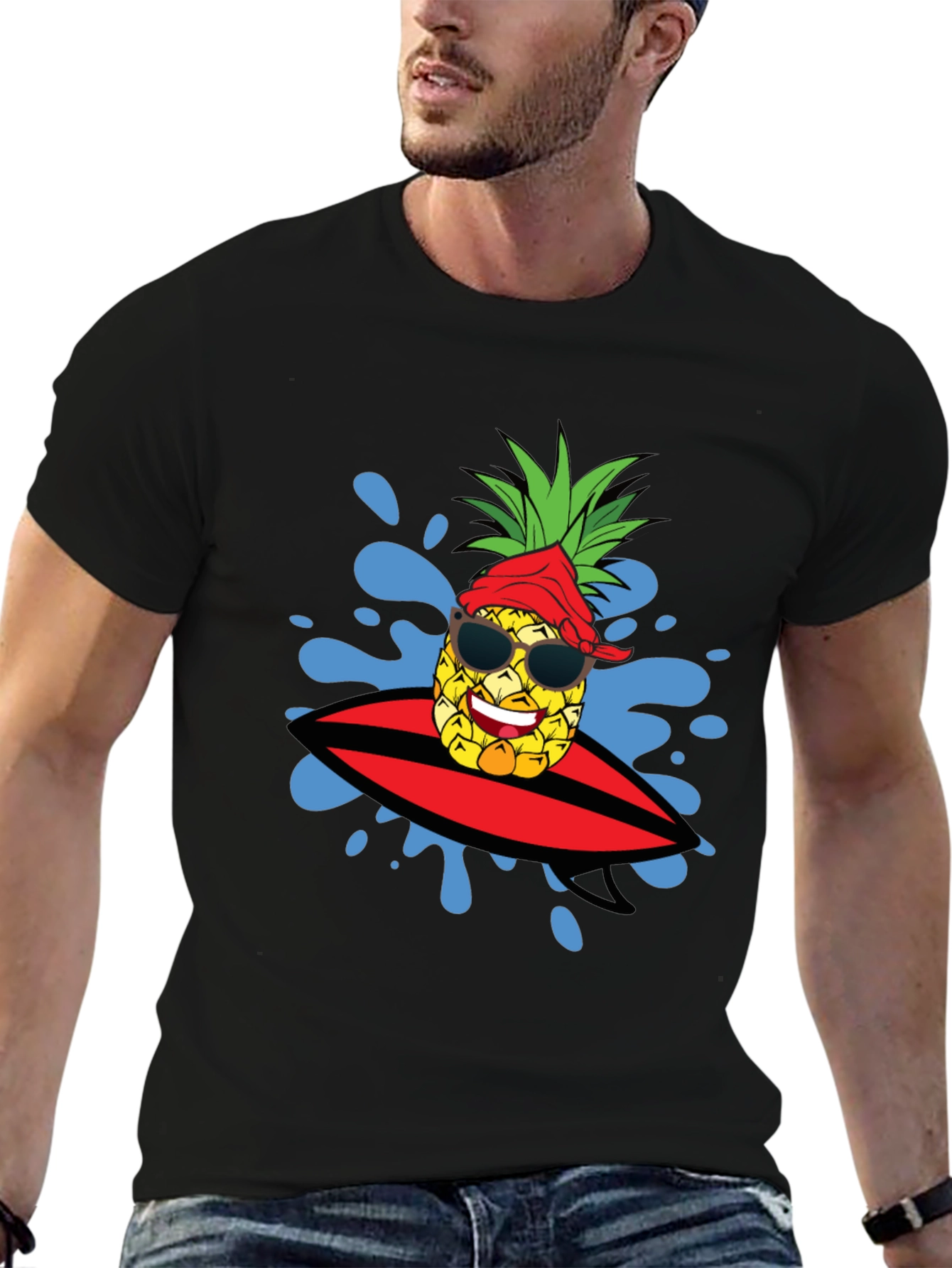 Surfing Pineapple Graphic Tee - Summer Fun!