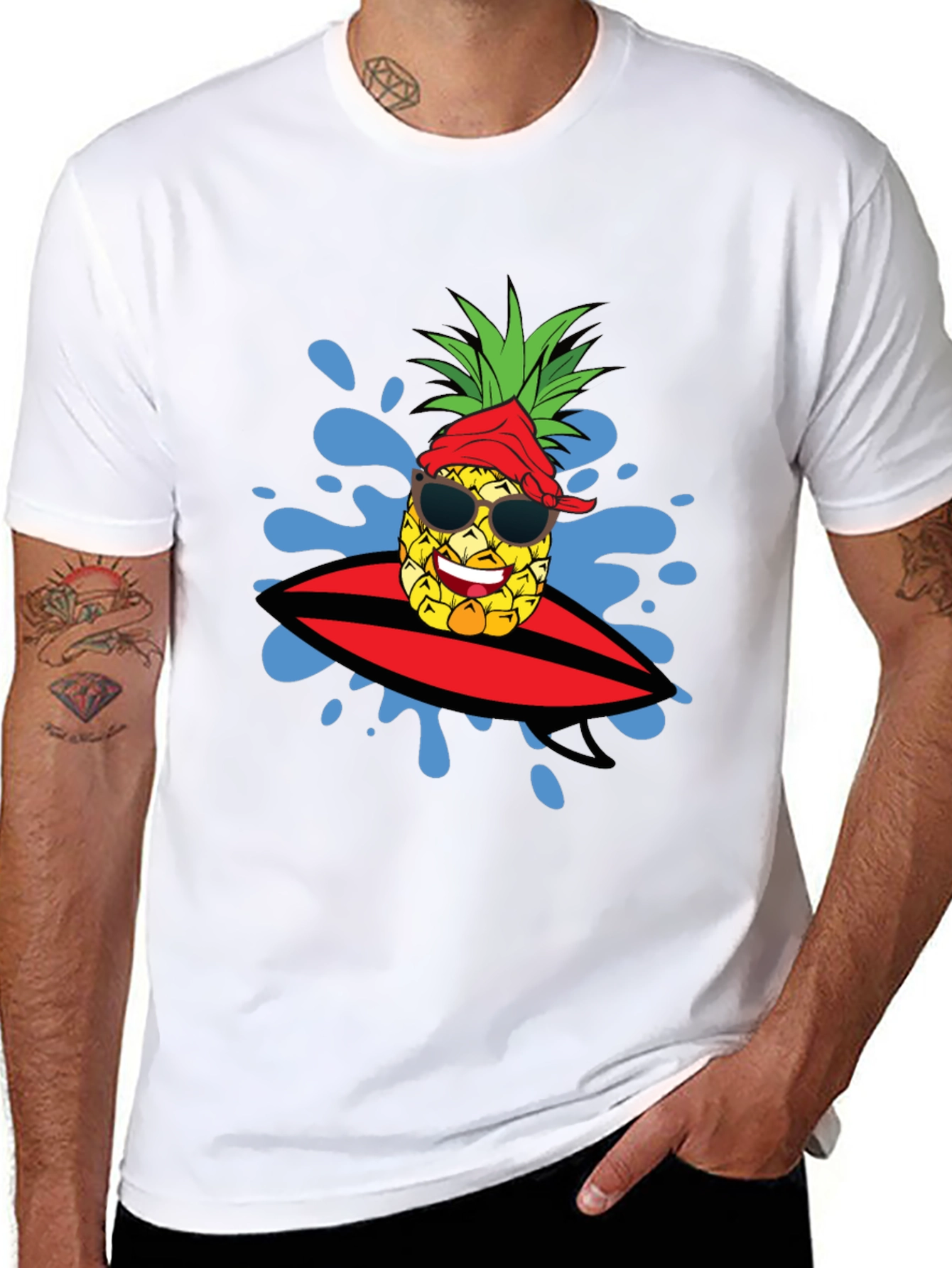 Surfing Pineapple Graphic Tee - Summer Fun!