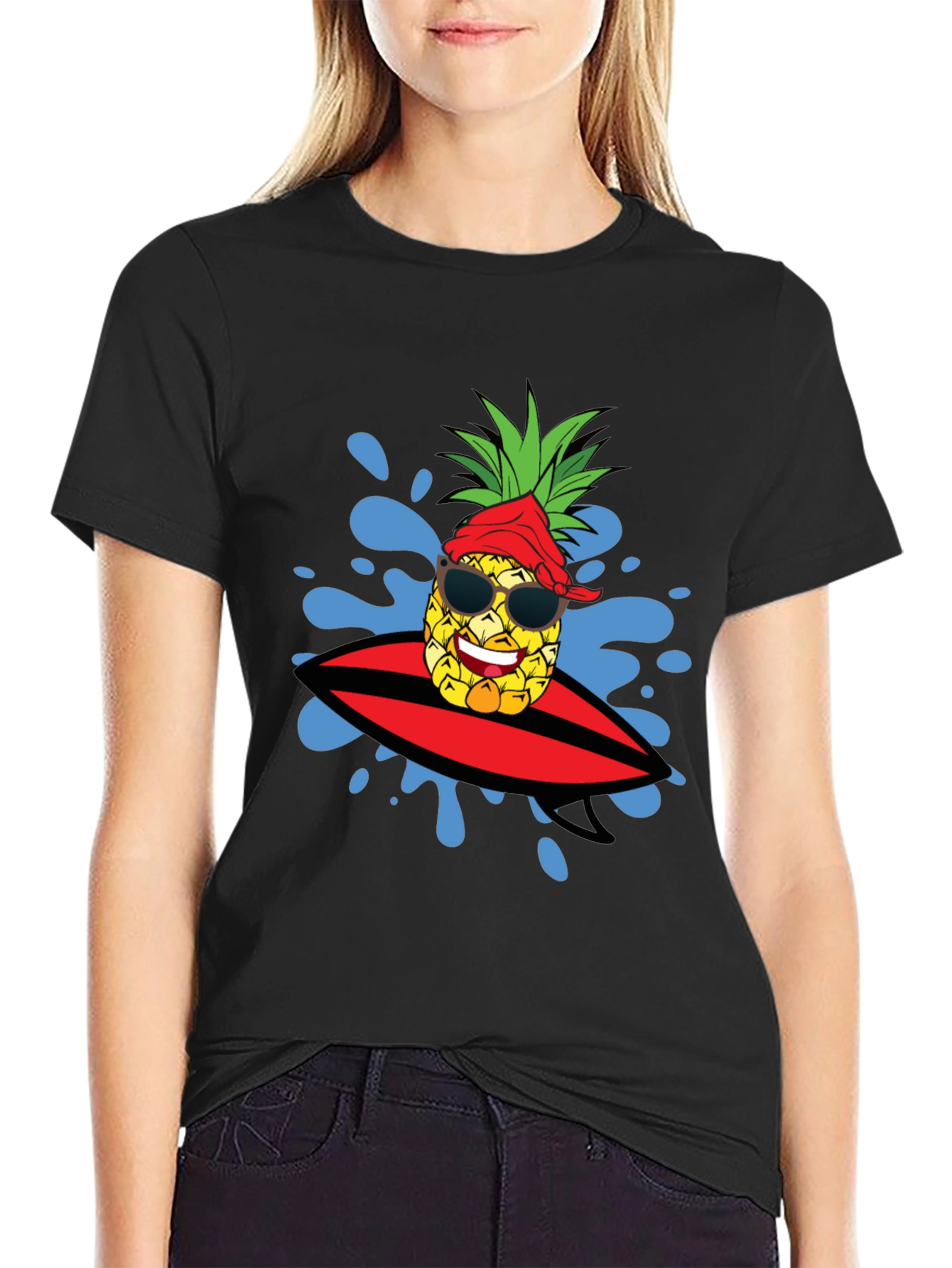 Surfing Pineapple Graphic Tee - Summer Fun!