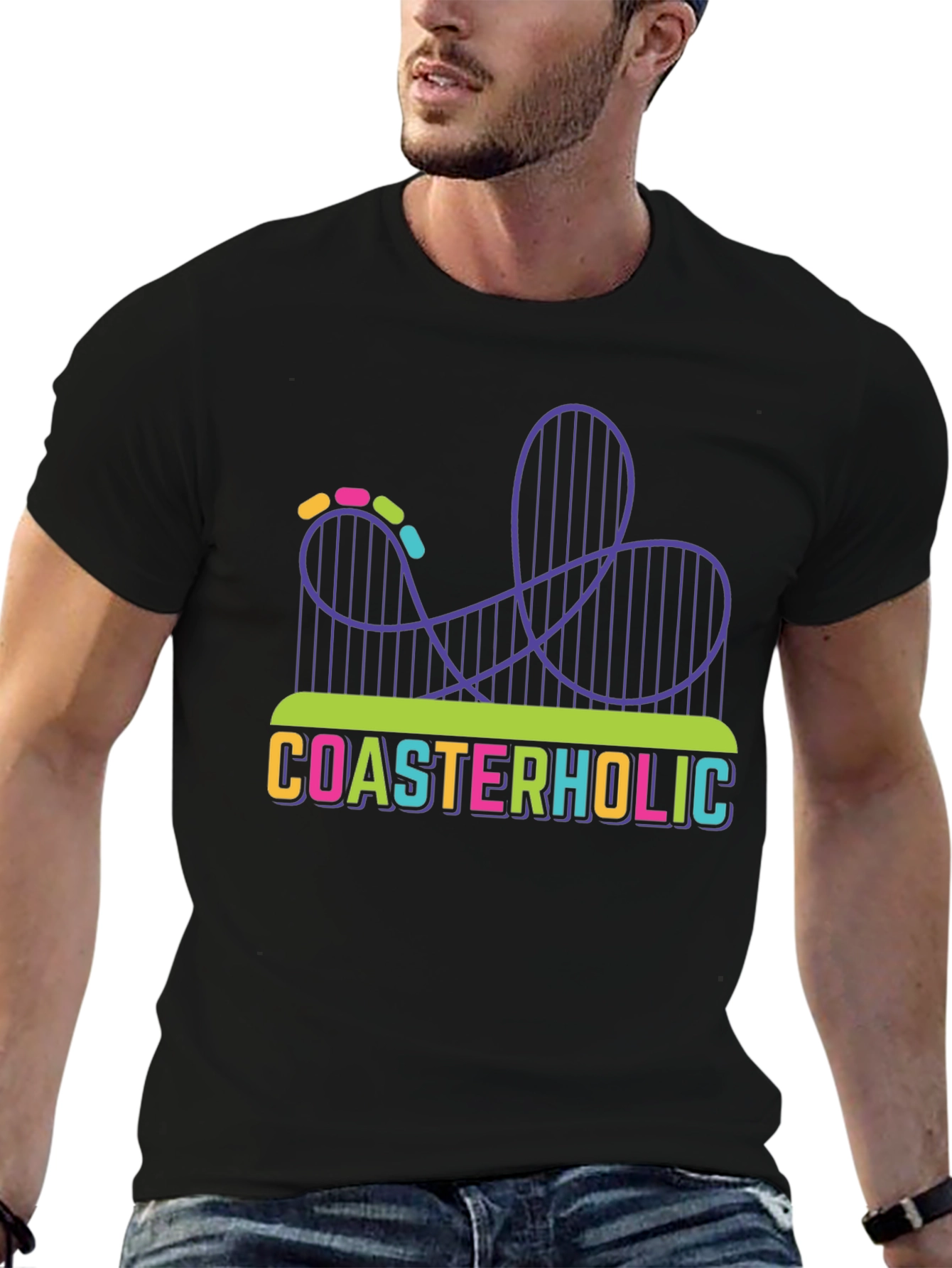 Coasterholic Graphic Tee - Thrill Ride Design