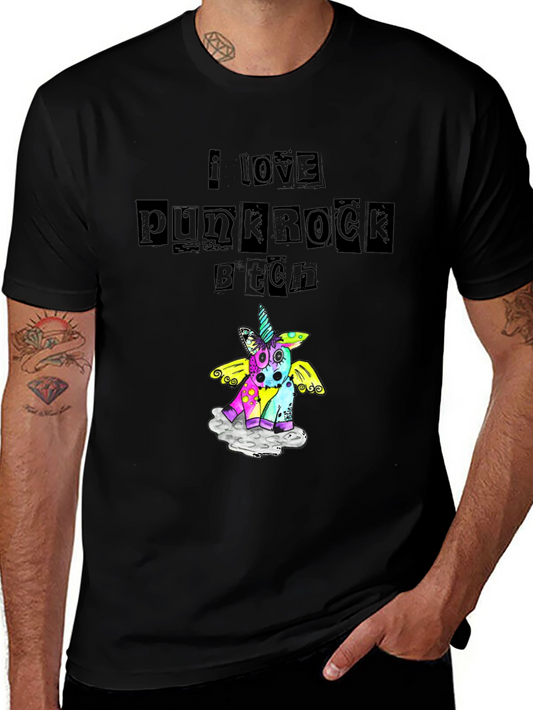 I Love Punk Rock B*tch Unicorn Graphic T-Shirt