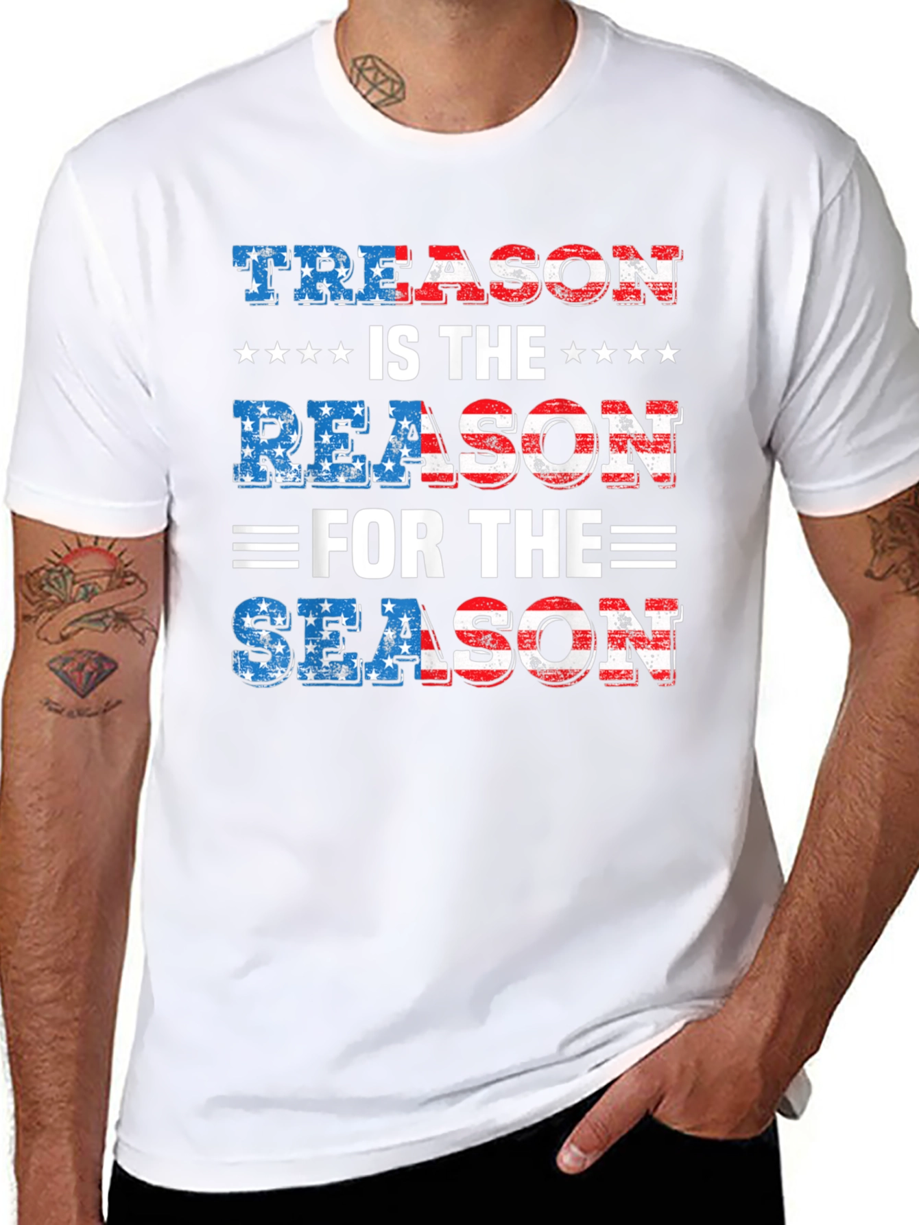 Treason is the Reason T-Shirt Patriotic USA Flag