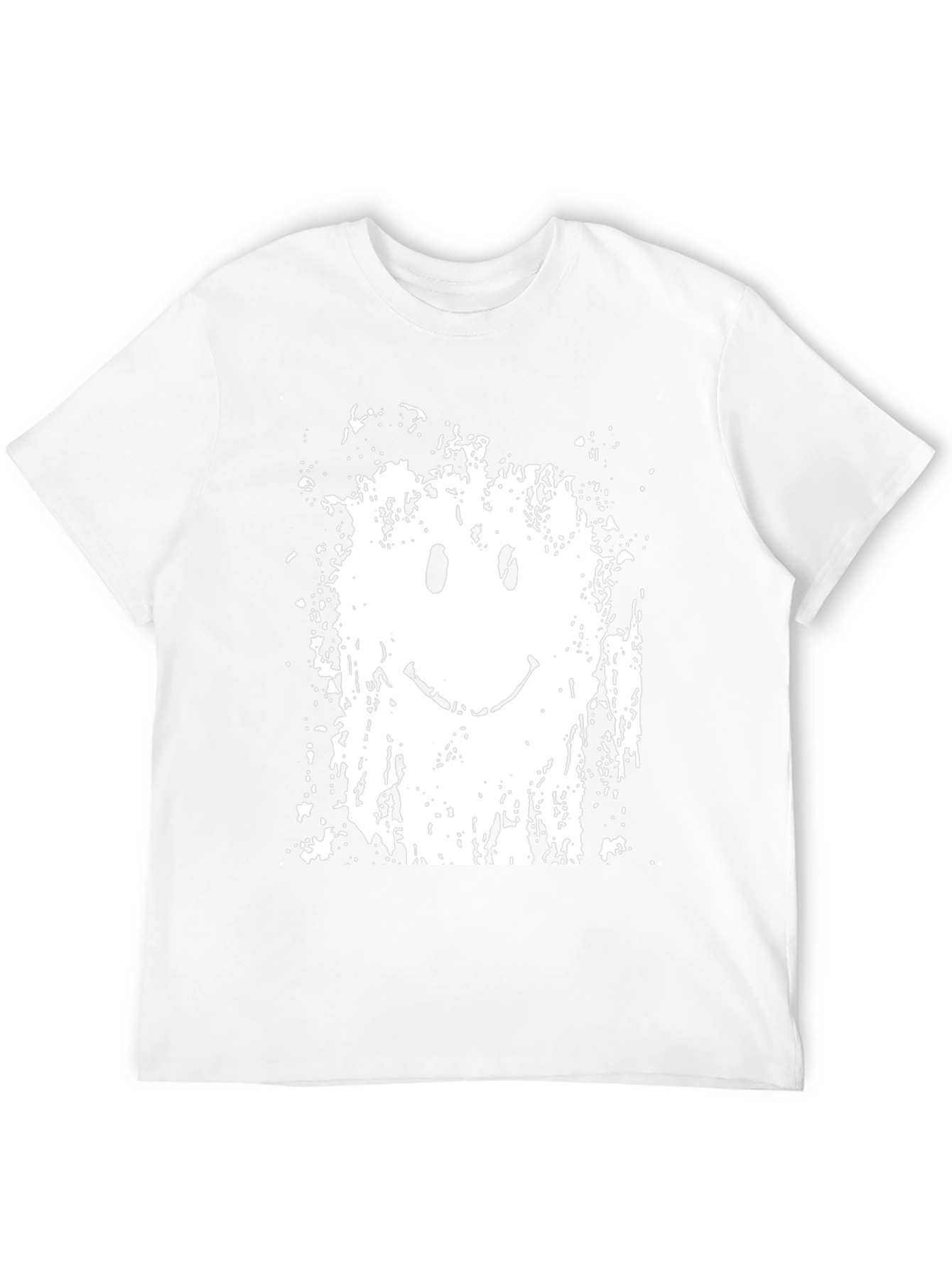 Grunge Smiley Face Black Graphic Tee