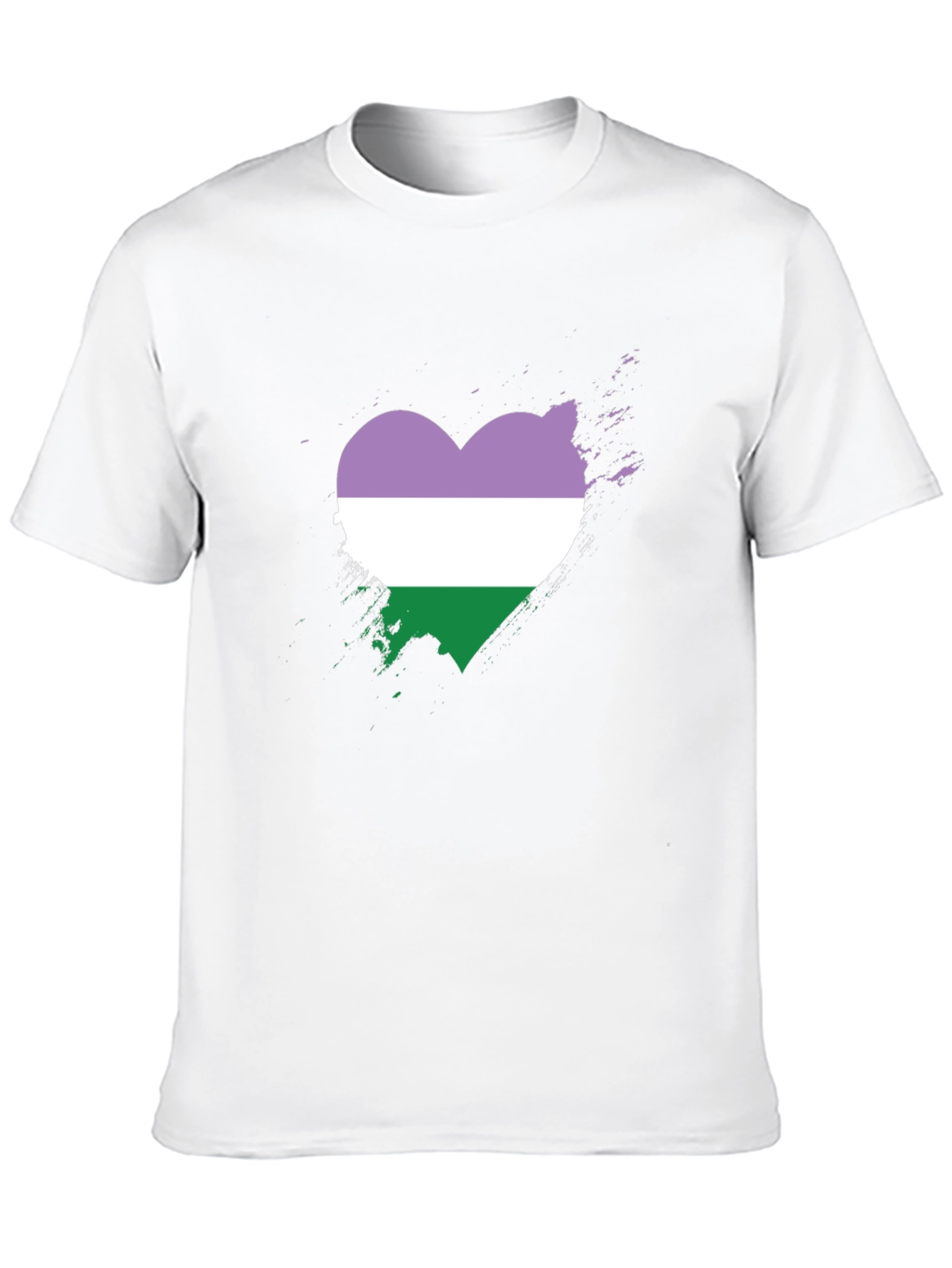 Genderqueer Pride Heart T-Shirt - LGBTQ+ Pride