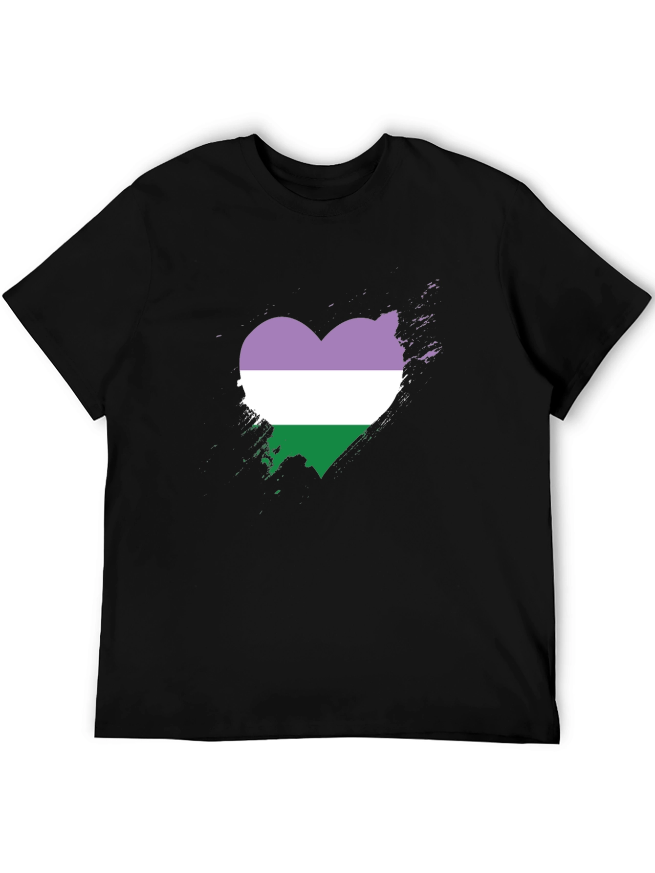 Genderqueer Pride Heart T-Shirt - LGBTQ+ Pride