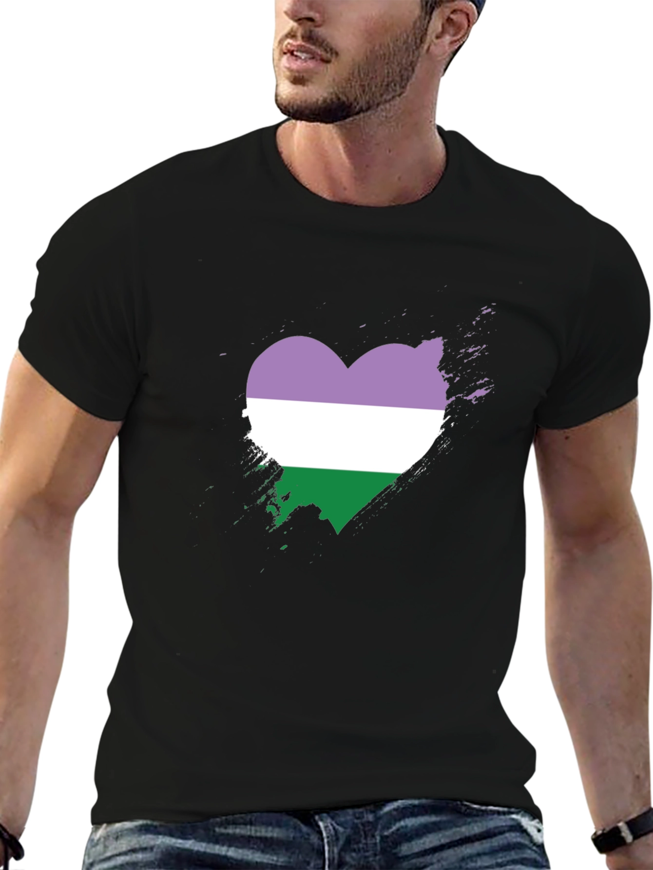 Genderqueer Pride Heart T-Shirt - LGBTQ+ Pride