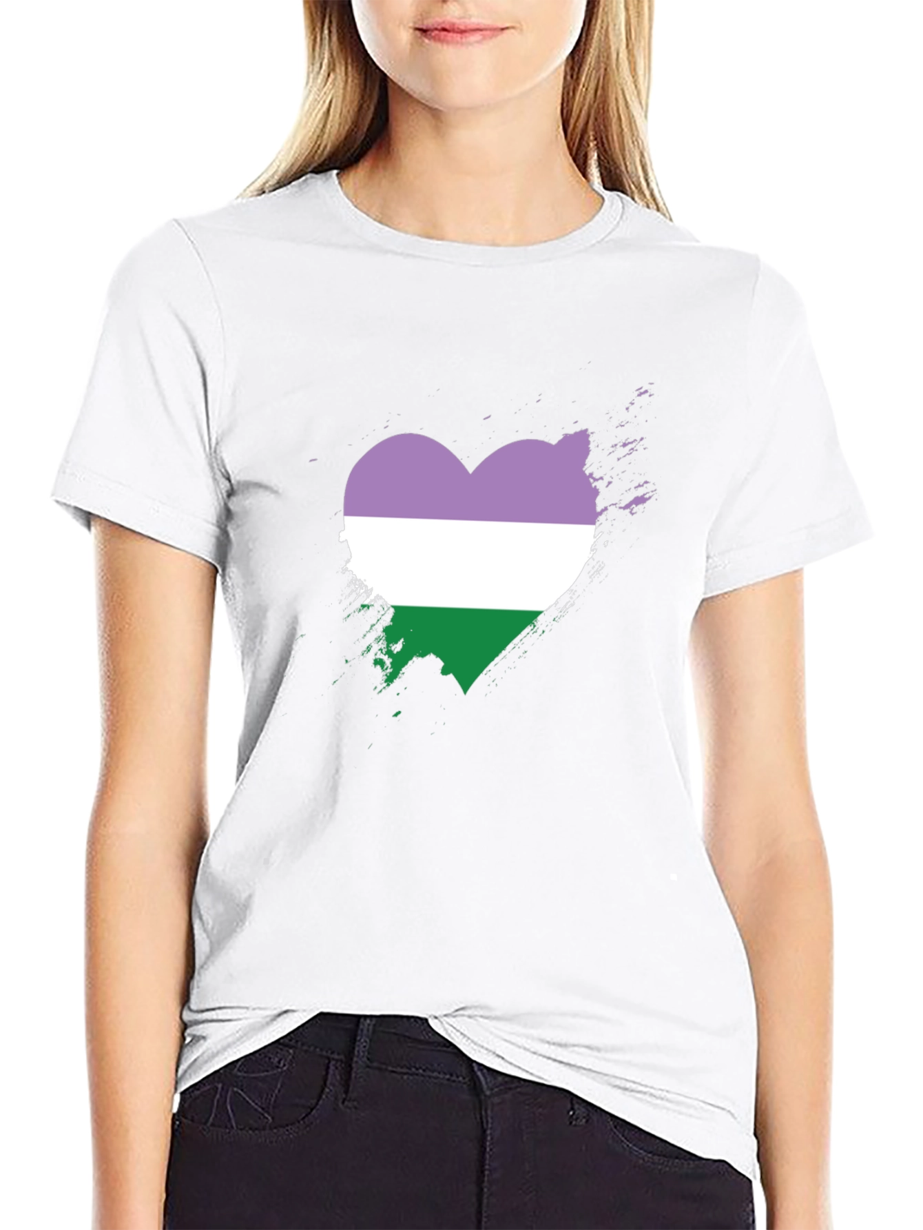Genderqueer Pride Heart T-Shirt - LGBTQ+ Pride