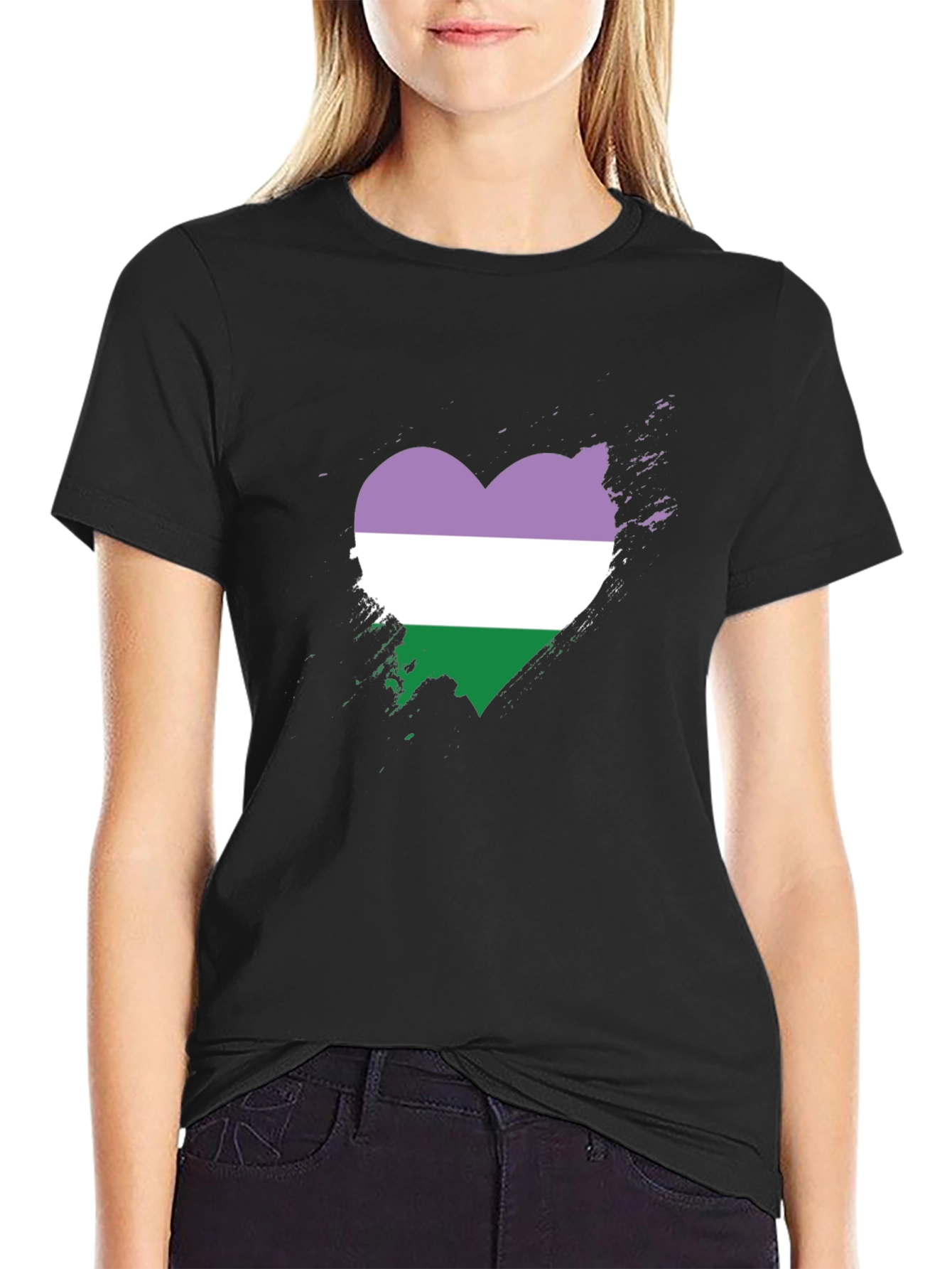 Genderqueer Pride Heart T-Shirt - LGBTQ+ Pride
