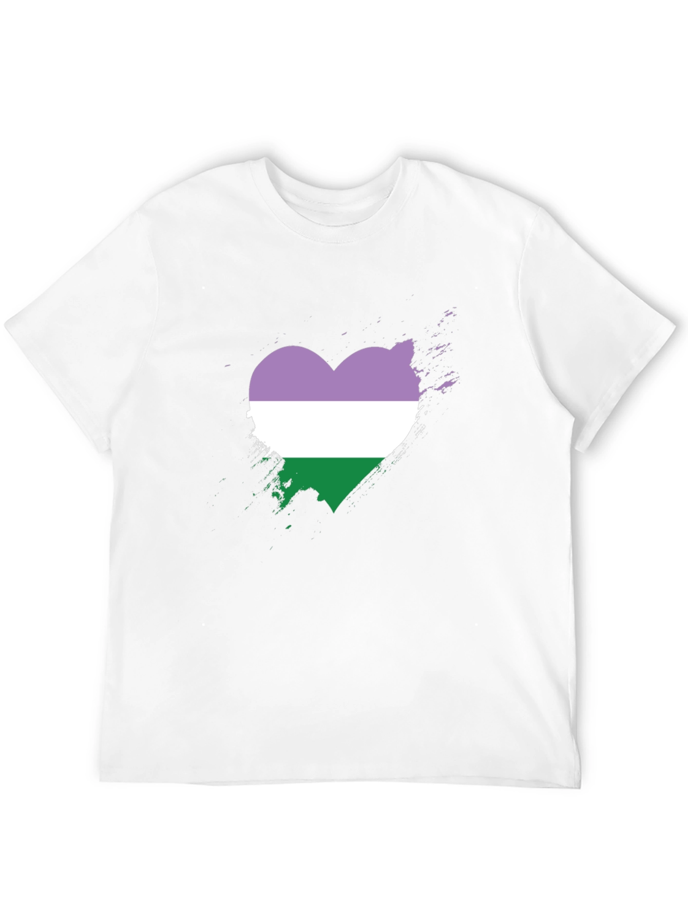 Genderqueer Pride Heart T-Shirt - LGBTQ+ Pride