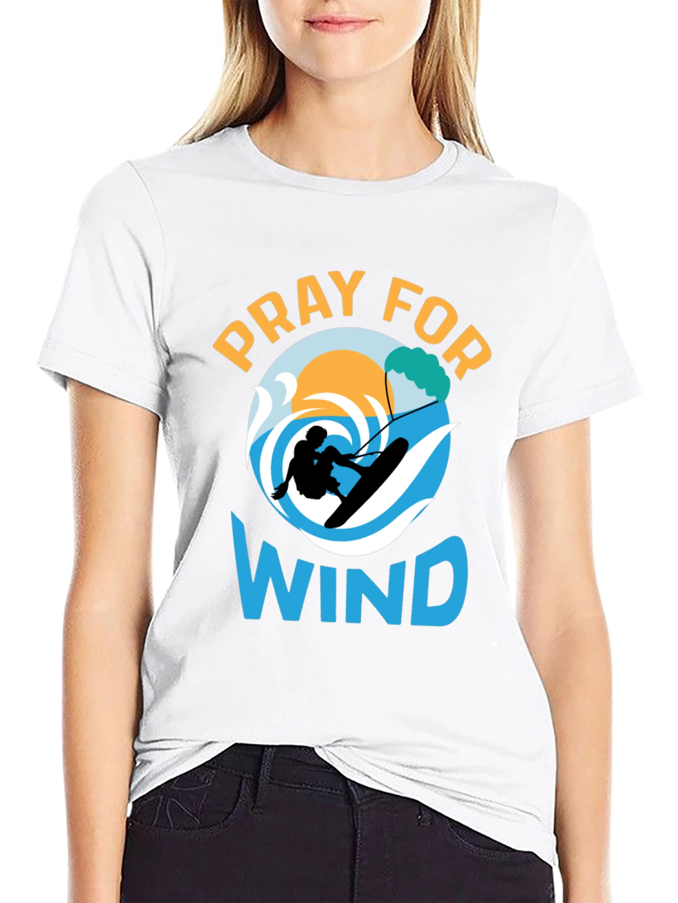 Pray for Wind Graphic Tee - Kitesurfing T-Shirt