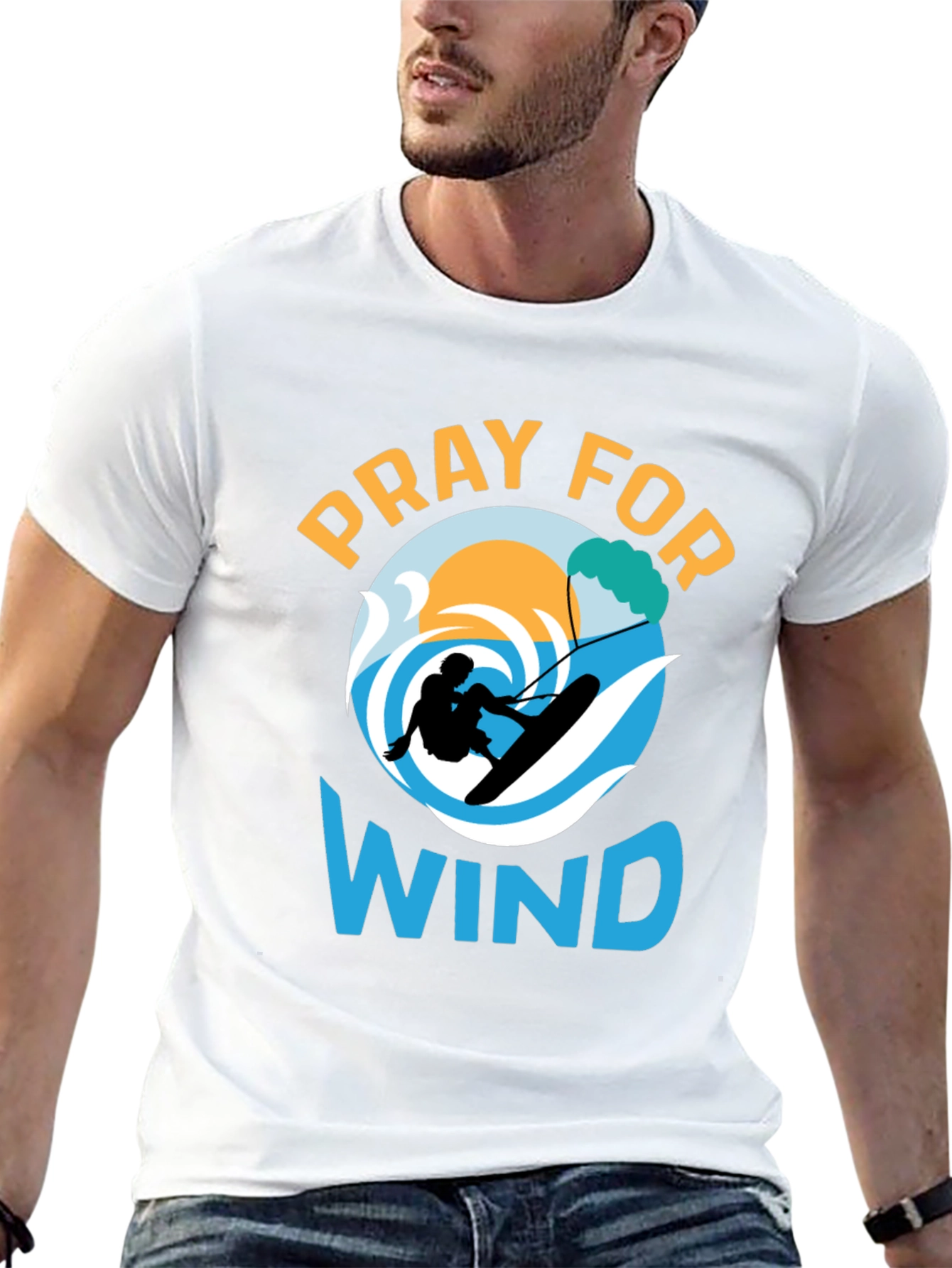 Pray for Wind Graphic Tee - Kitesurfing T-Shirt