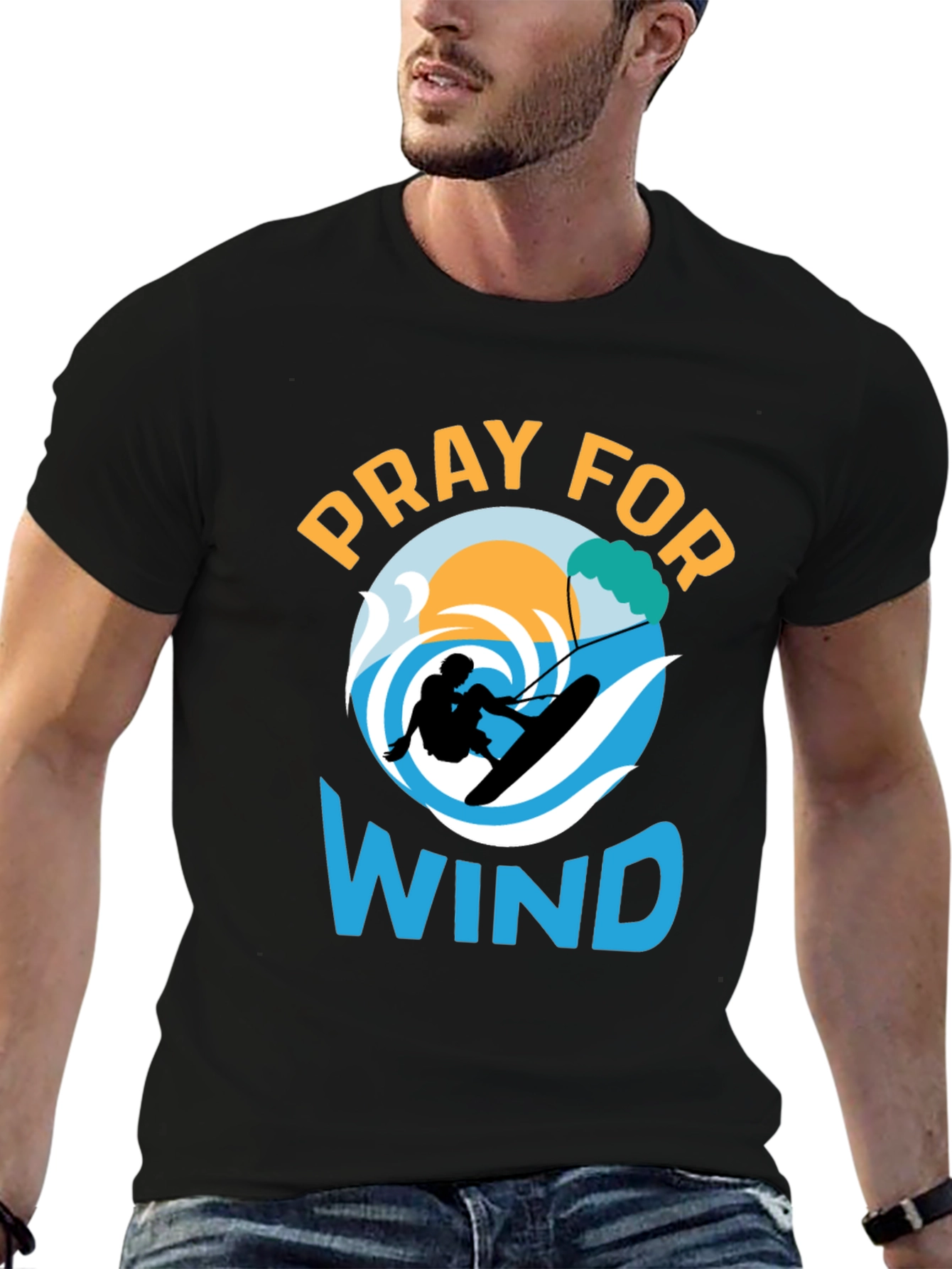 Pray for Wind Graphic Tee - Kitesurfing T-Shirt