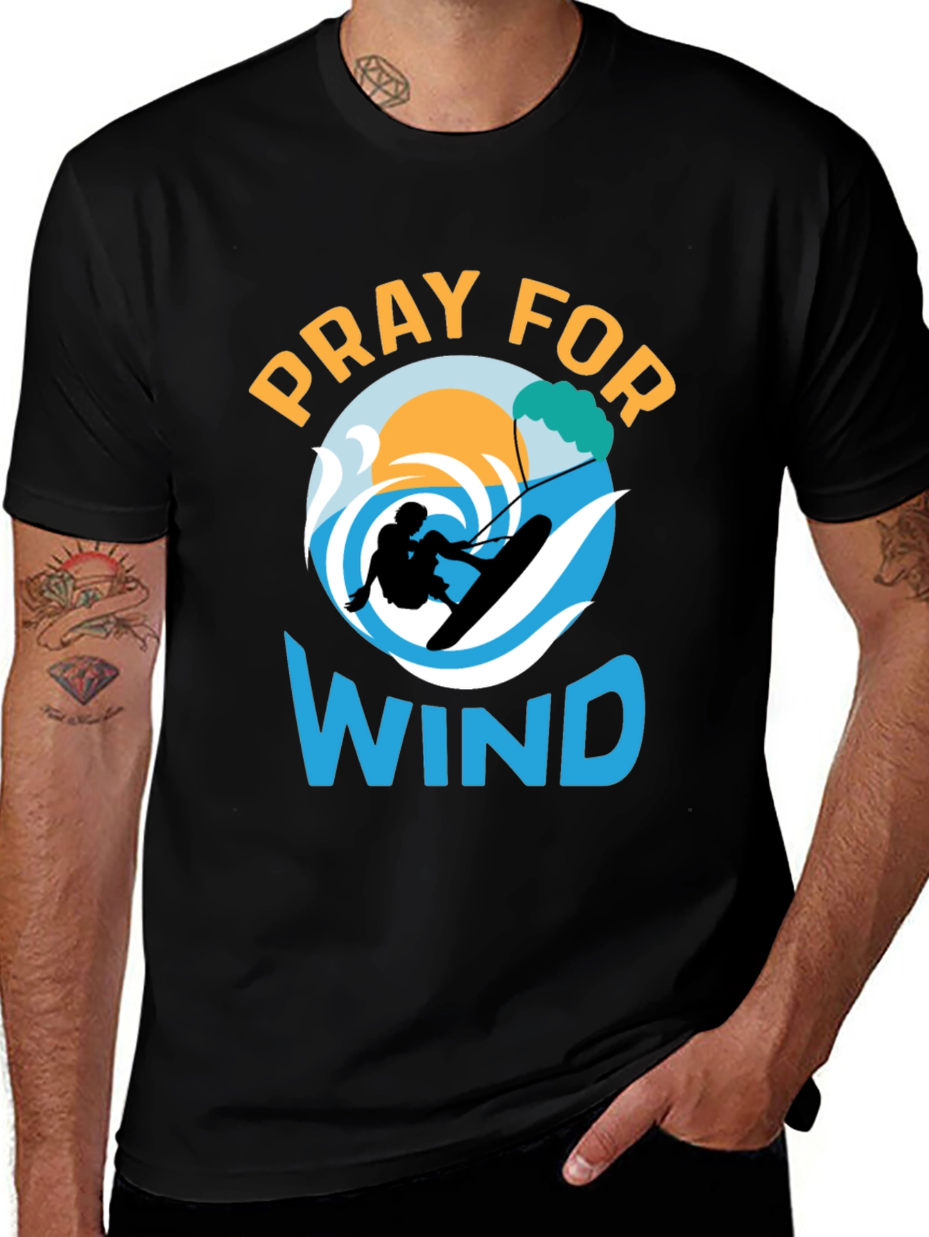 Pray for Wind Graphic Tee - Kitesurfing T-Shirt