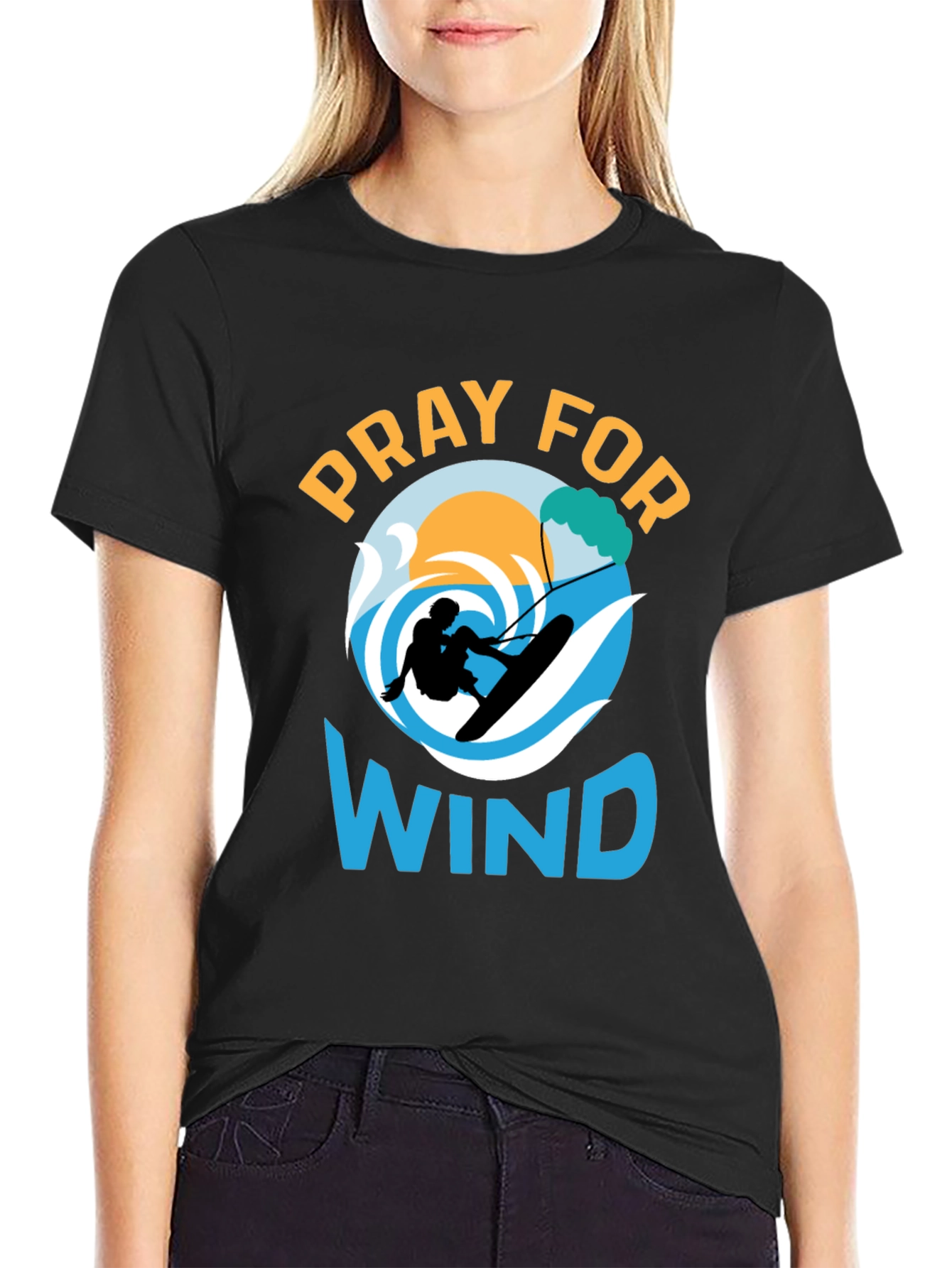 Pray for Wind Graphic Tee - Kitesurfing T-Shirt
