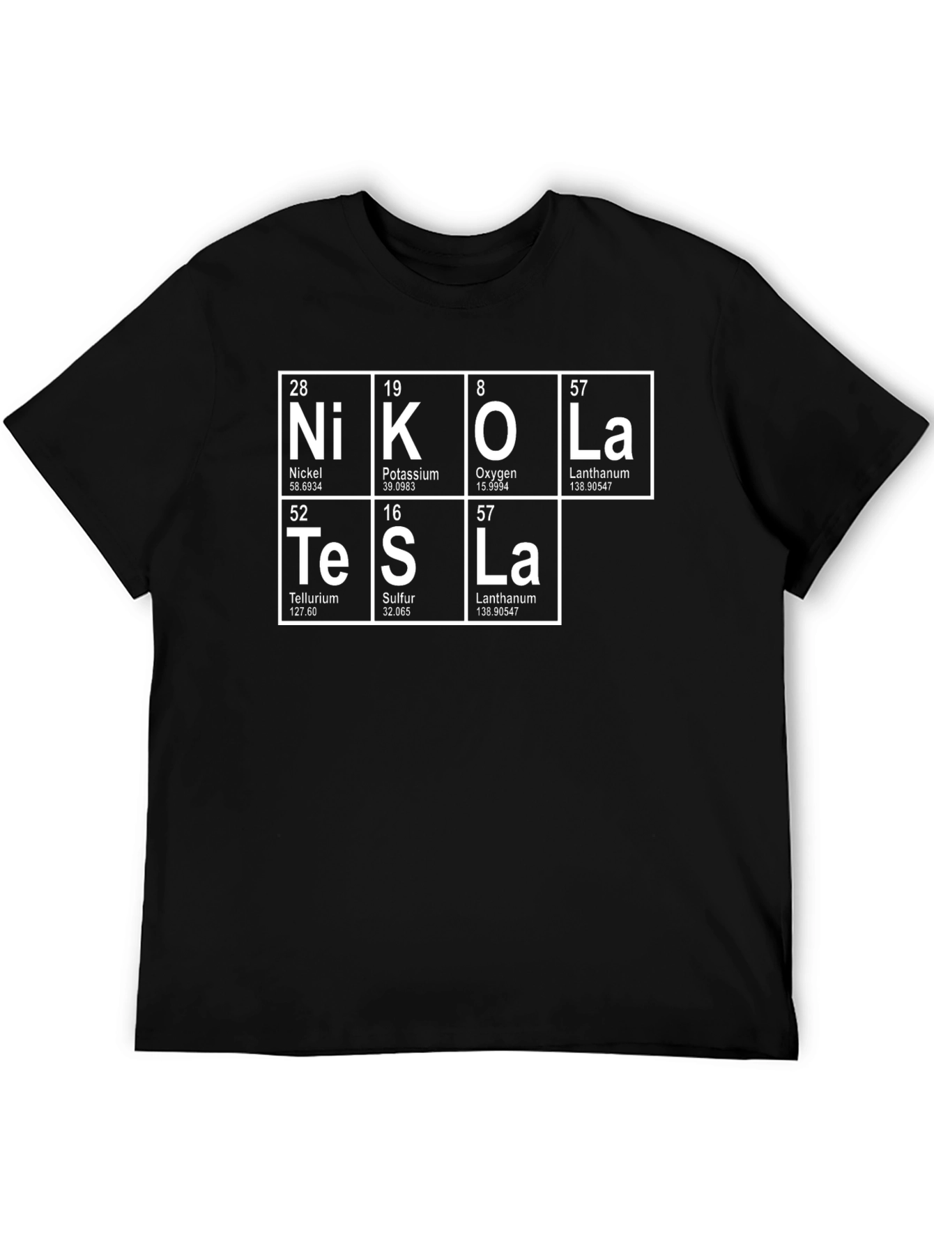 Nikola Tesla Periodic Table T-Shirt