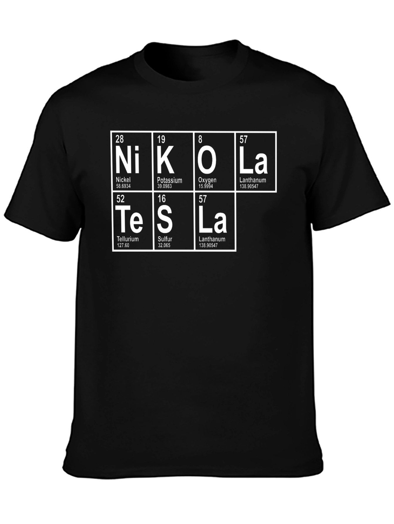 Nikola Tesla Periodic Table T-Shirt