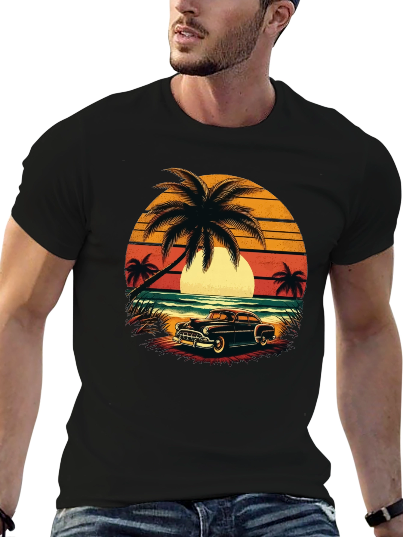Retro Beach Car T-Shirt