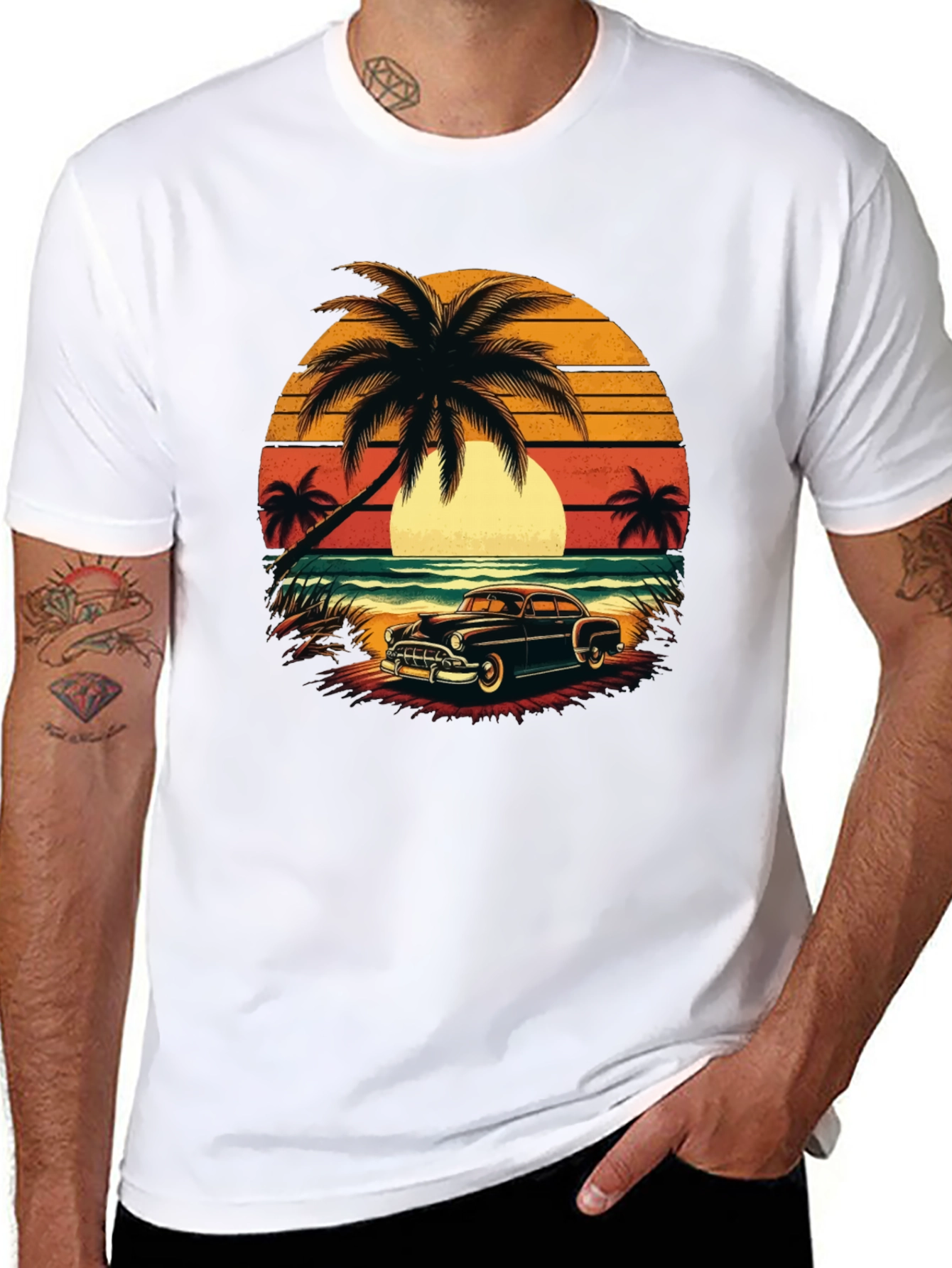 Retro Beach Car T-Shirt