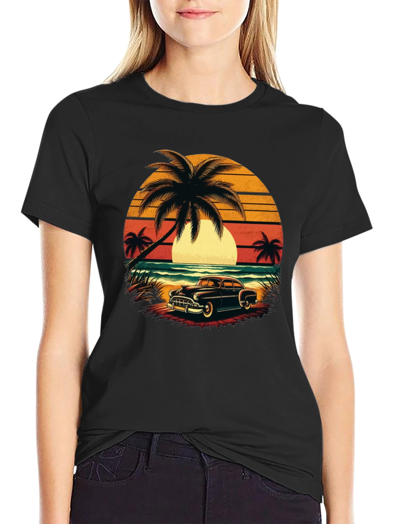 Retro Beach Car T-Shirt