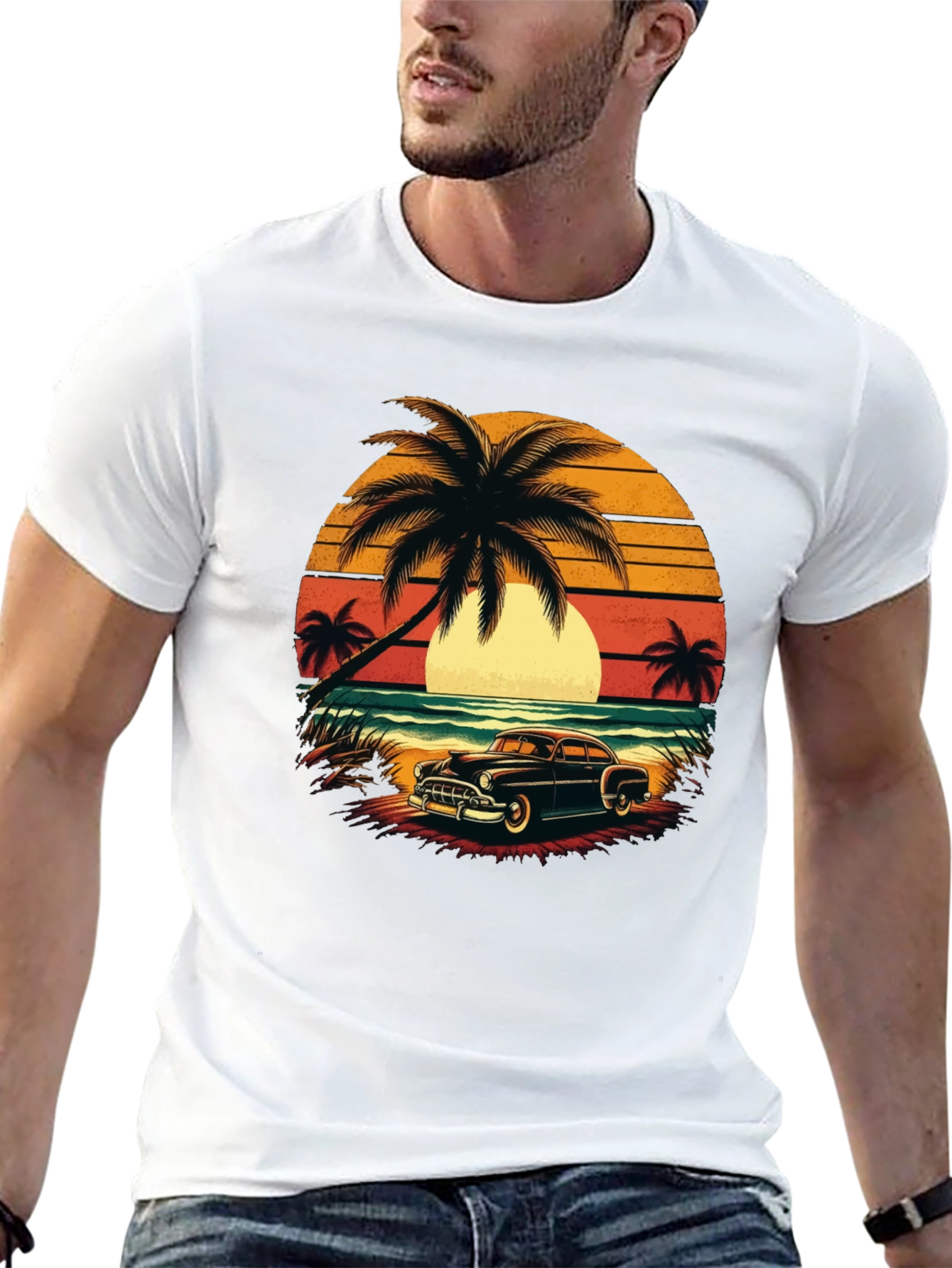 Retro Beach Car T-Shirt