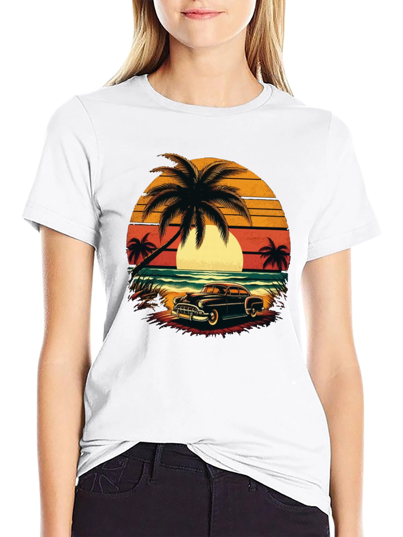Retro Beach Car T-Shirt