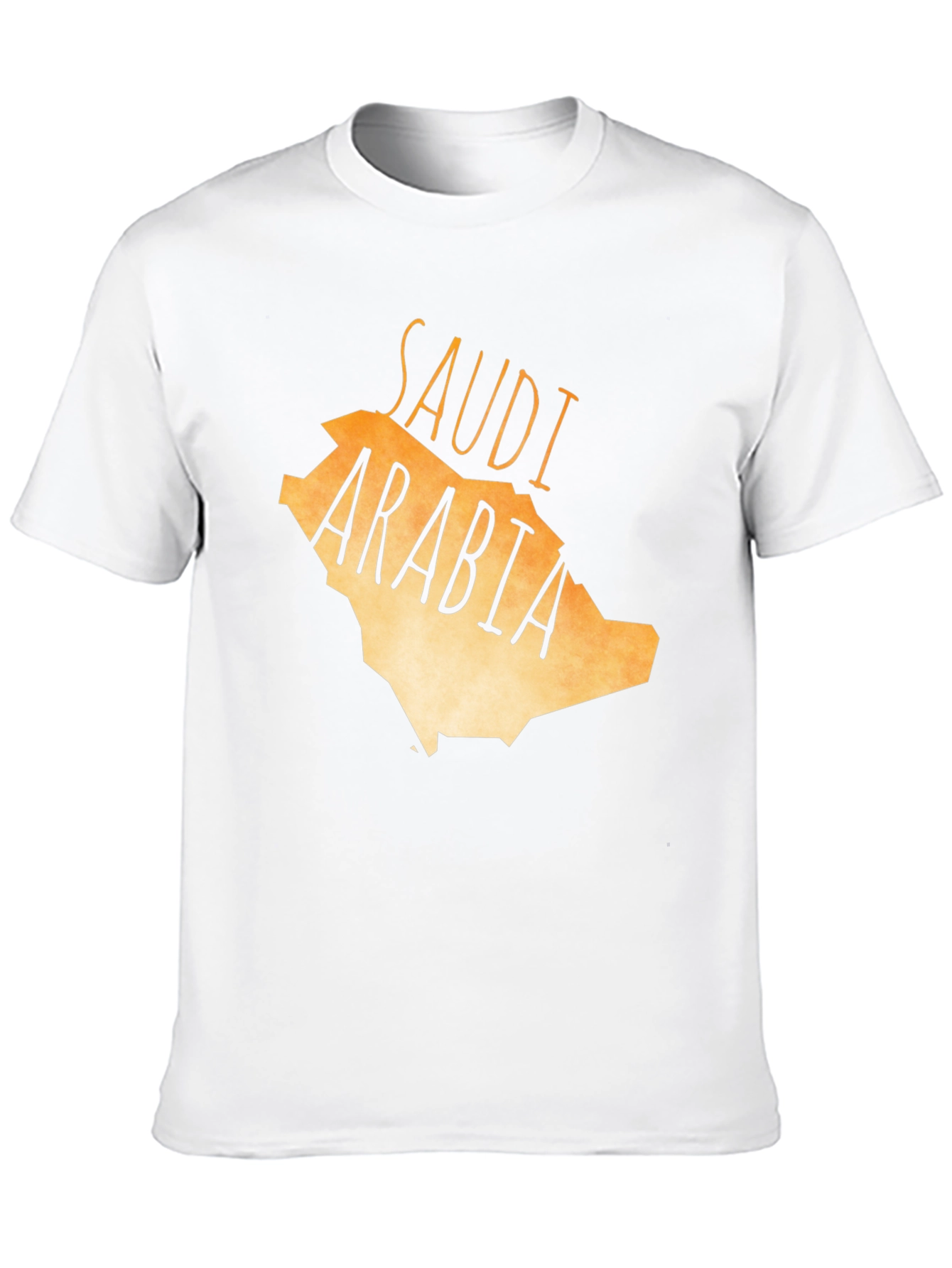 Saudi Arabia Map Graphic Tee - Black Cotton T-Shirt